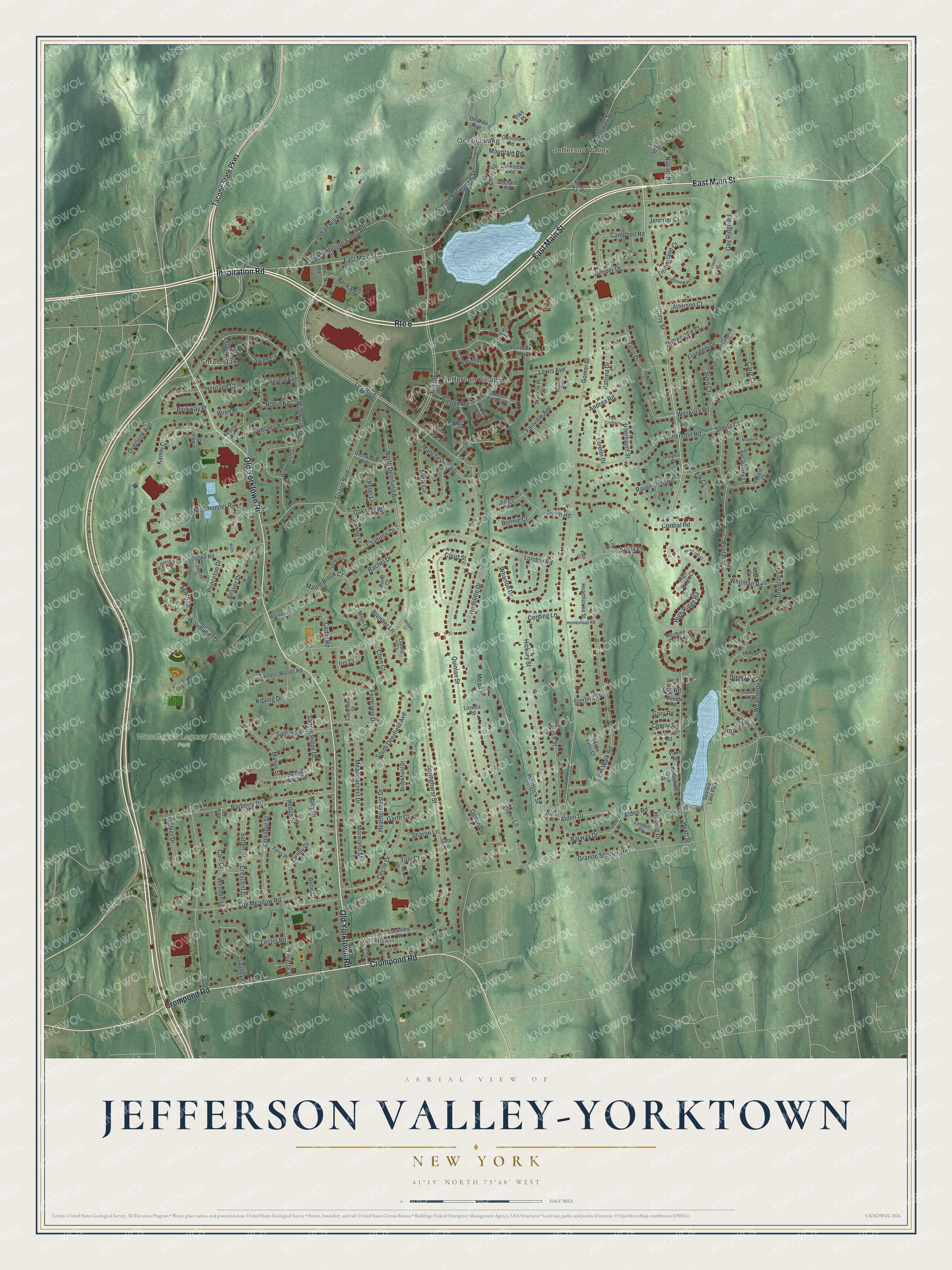 Watermarked full-map preview of Jefferson Valley-Yorktown, New York