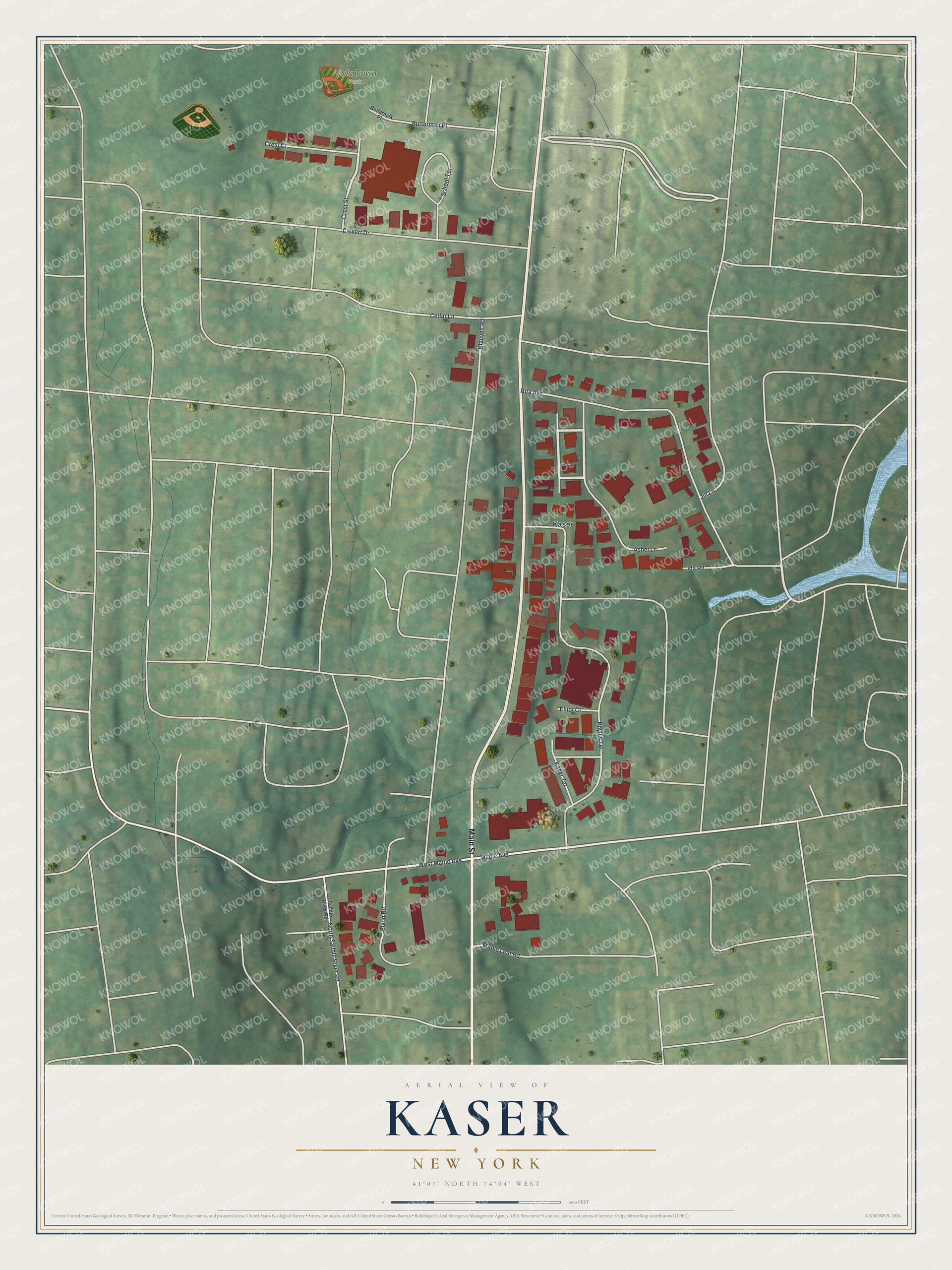 Watermarked full-map preview of Kaser, New York