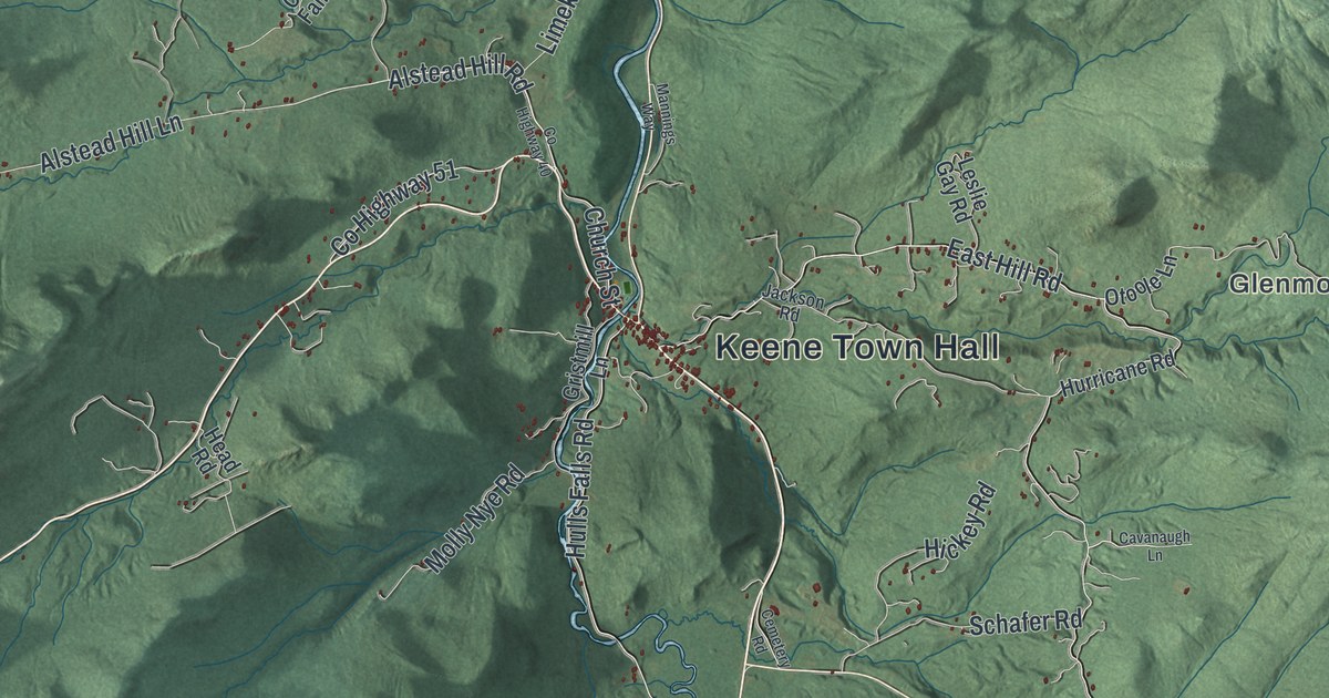 Map of Keene, New York