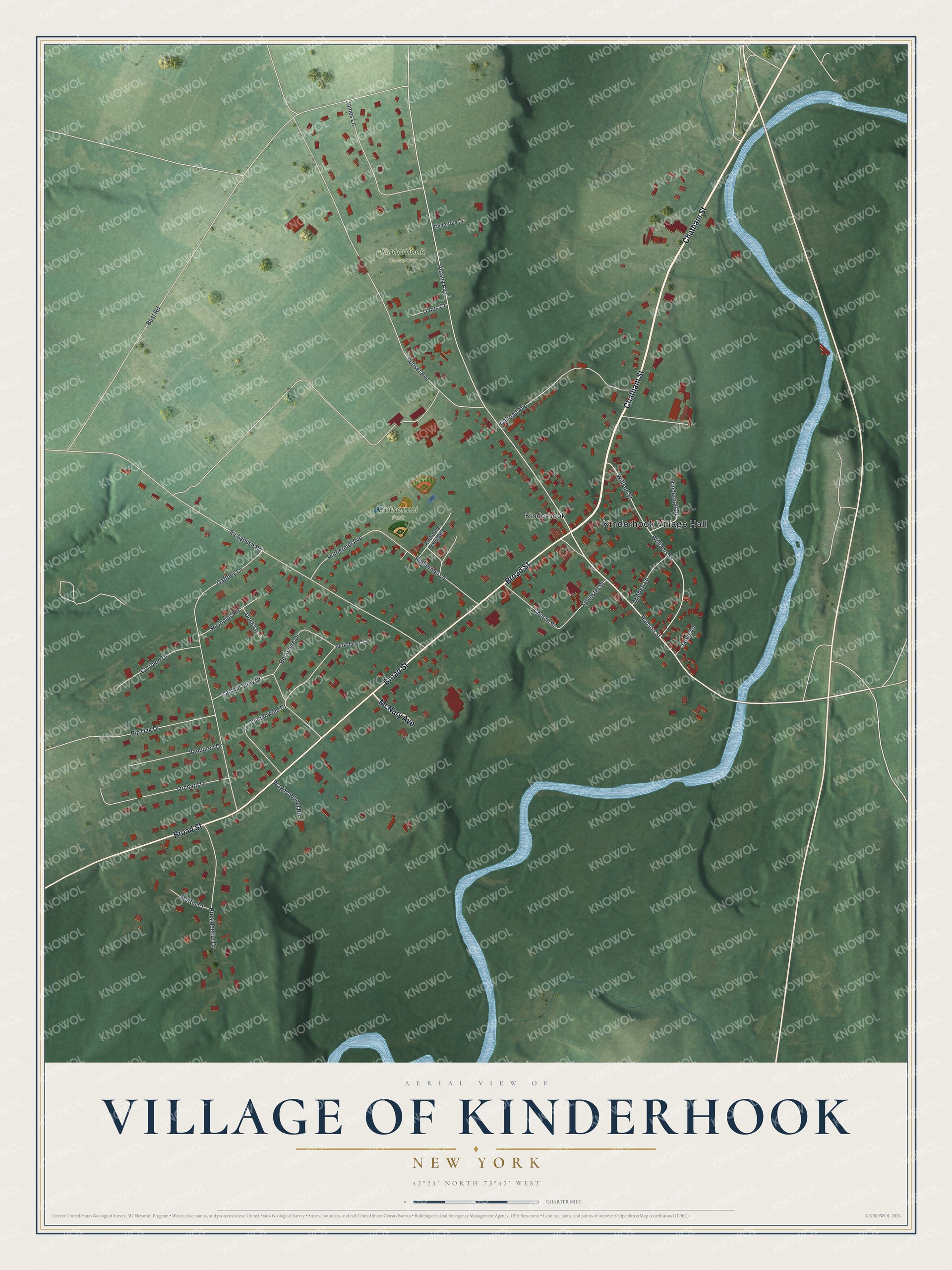 Watermarked full-map preview of Kinderhook, New York