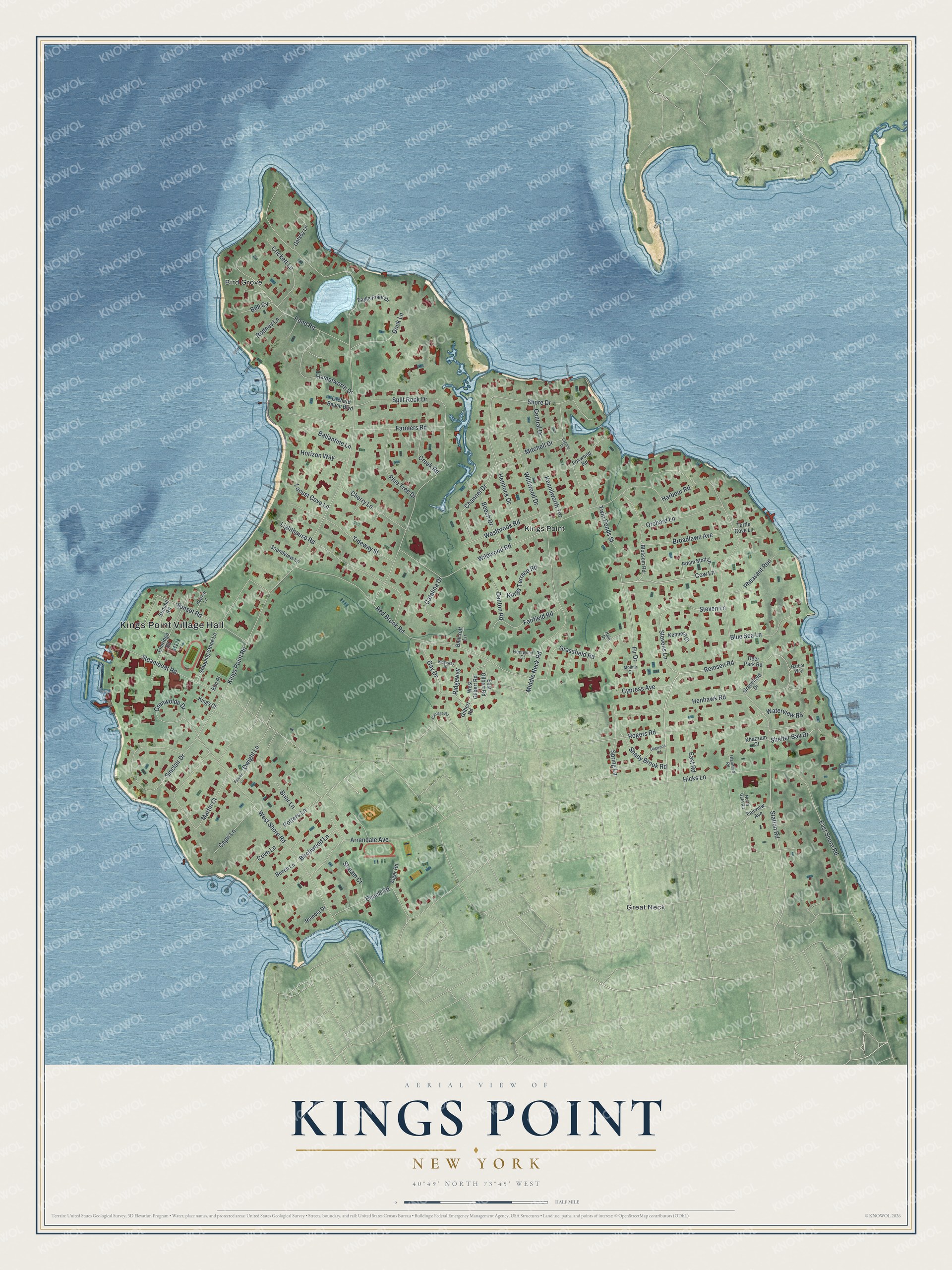Watermarked full-map preview of Kings Point, New York