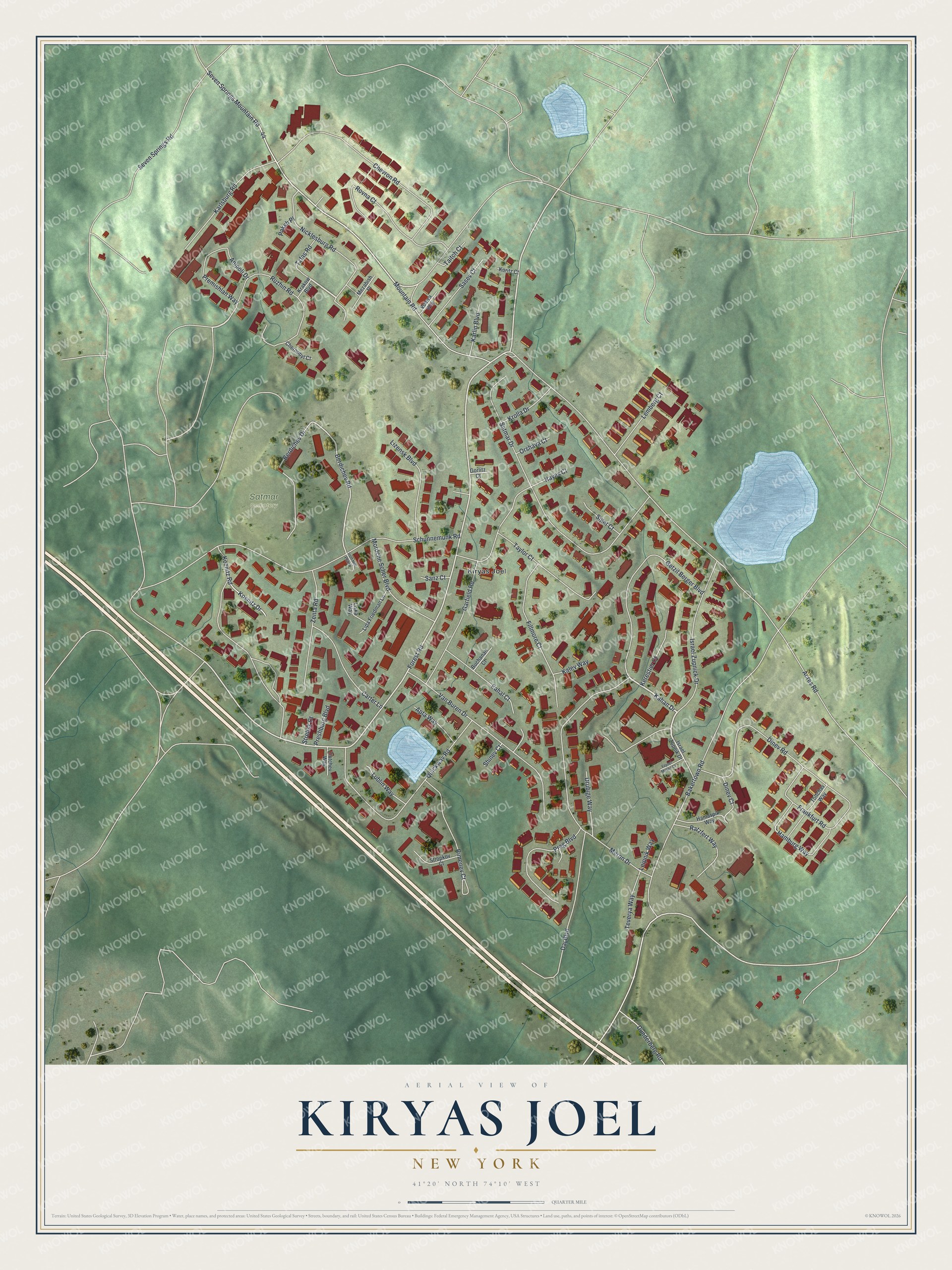 Watermarked full-map preview of Kiryas Joel, New York