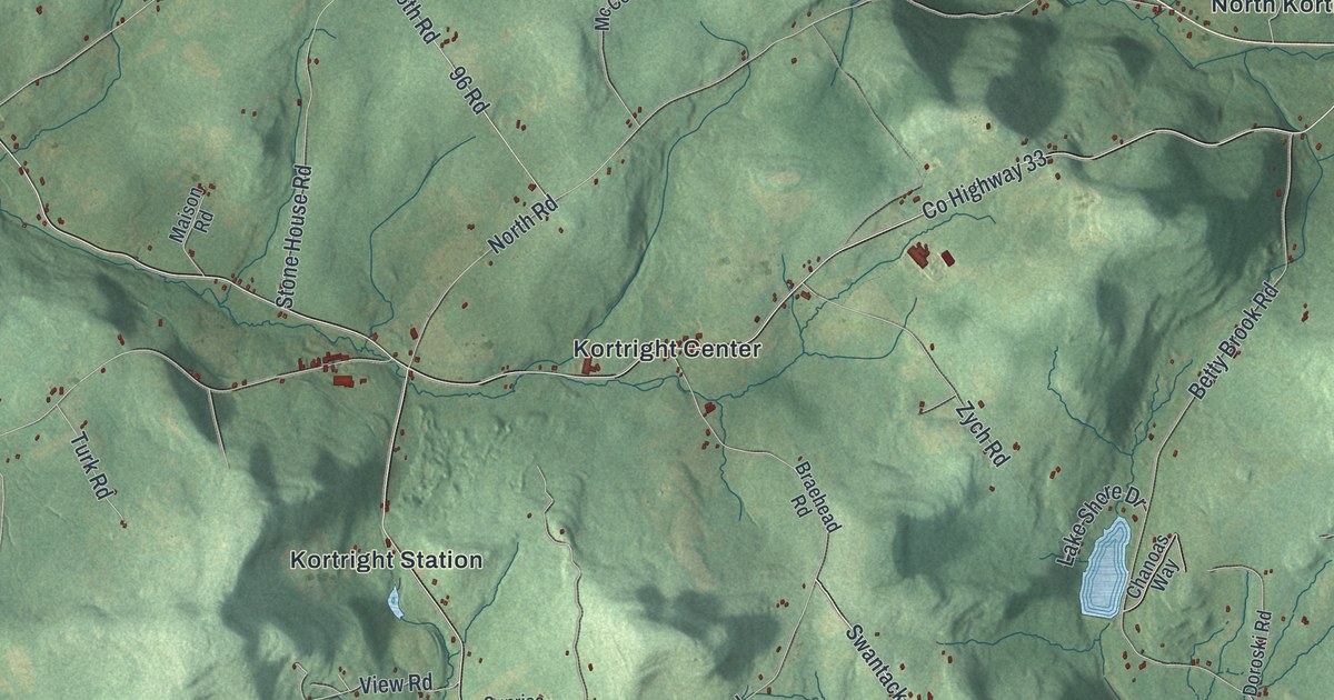 Map of Kortright, New York
