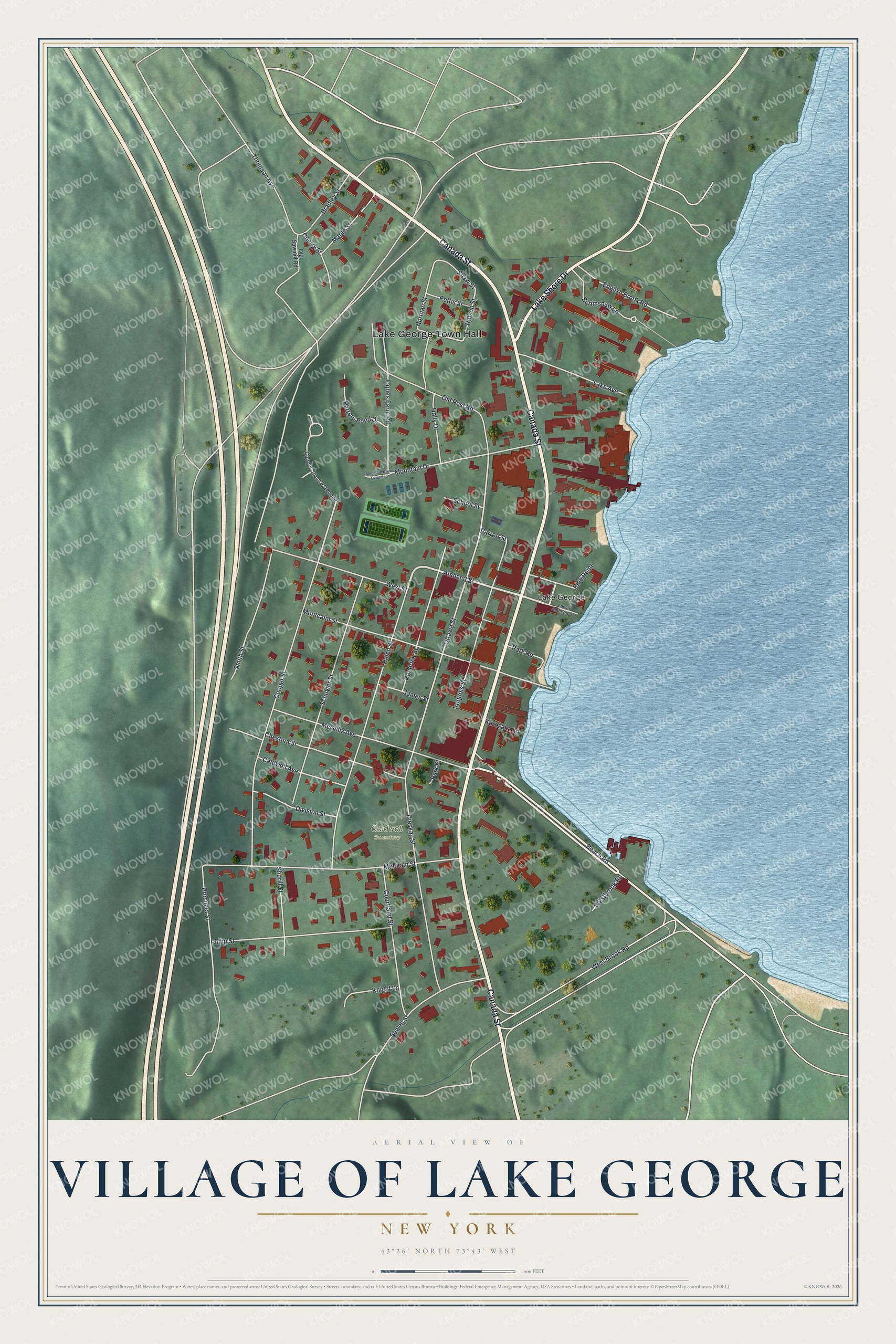 Watermarked full-map preview of Lake George, New York