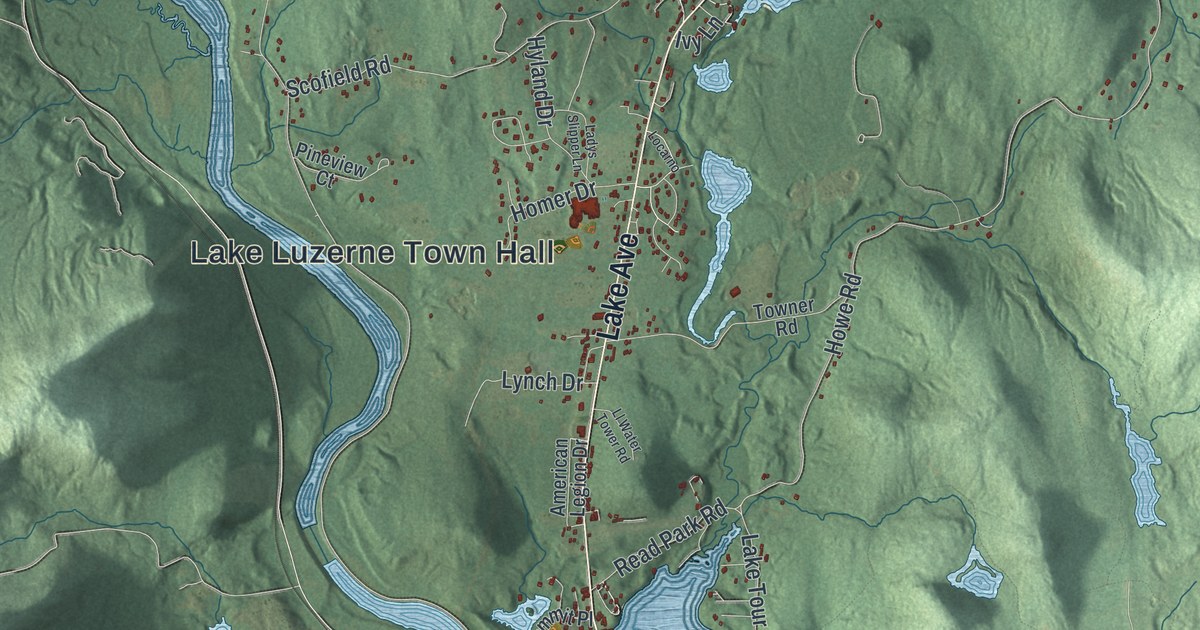 Map of Lake Luzerne, New York