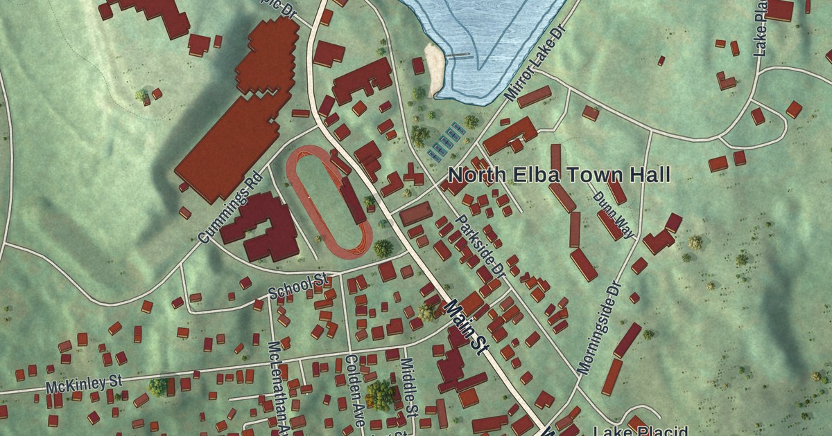 Map of Lake Placid, New York