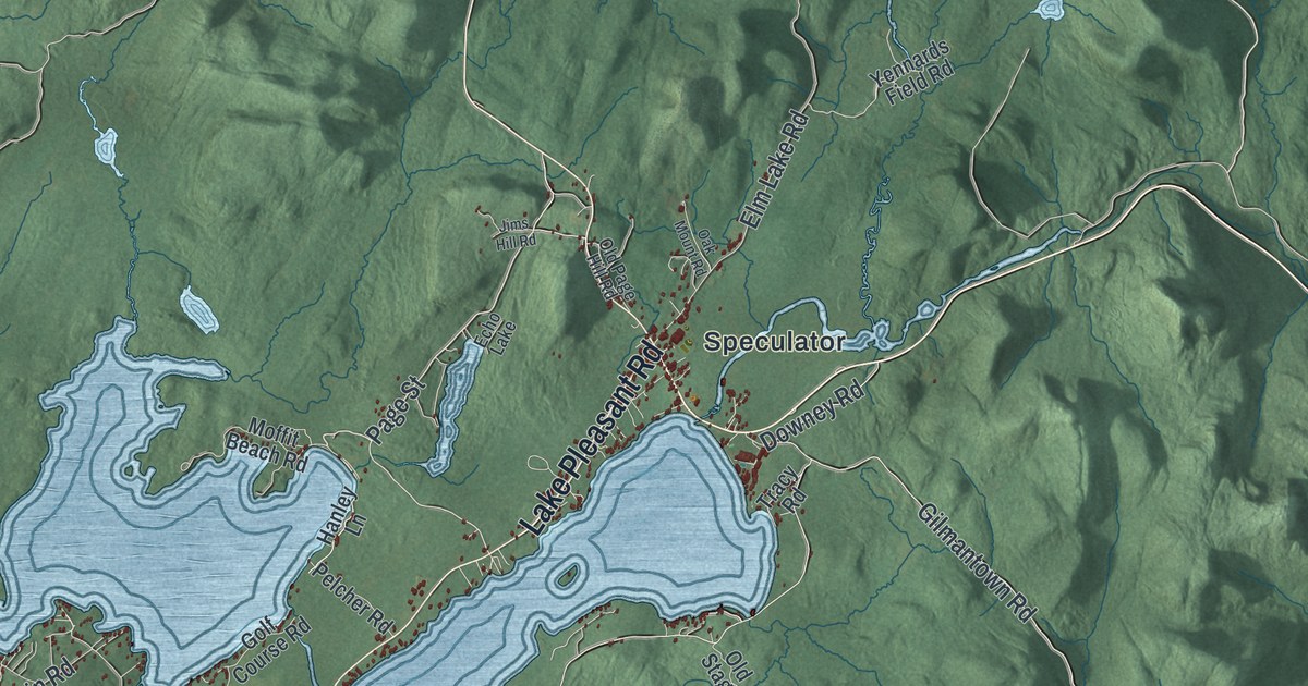 Map of Lake Pleasant, New York