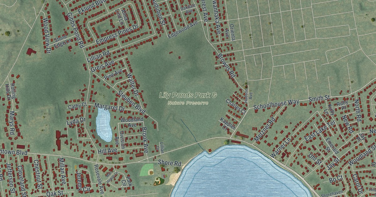 Map of Lake Ronkonkoma, New York