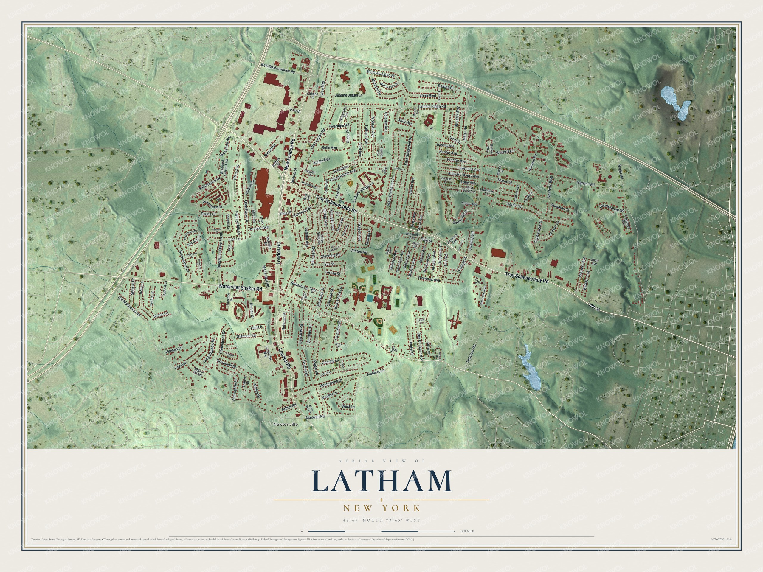 Watermarked full-map preview of Latham, New York