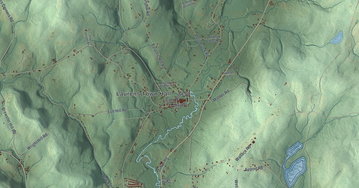 Map of Laurens, New York