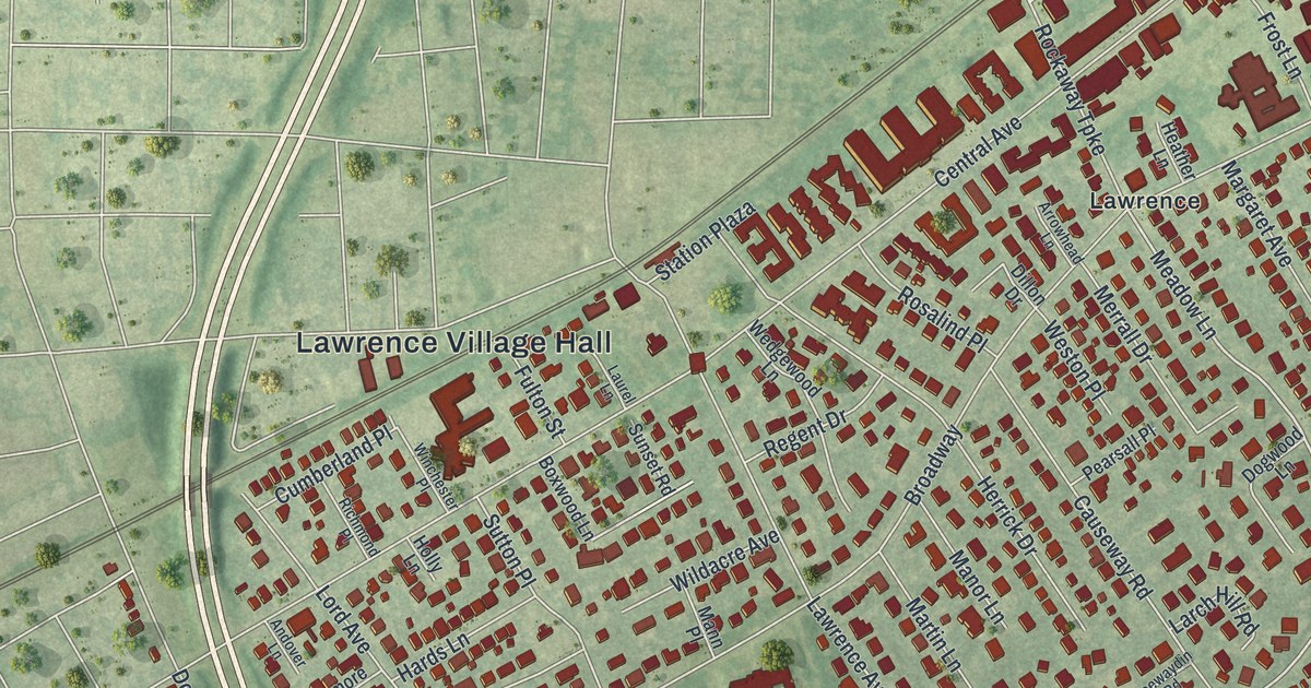 Map of Lawrence, Nassau County, New York