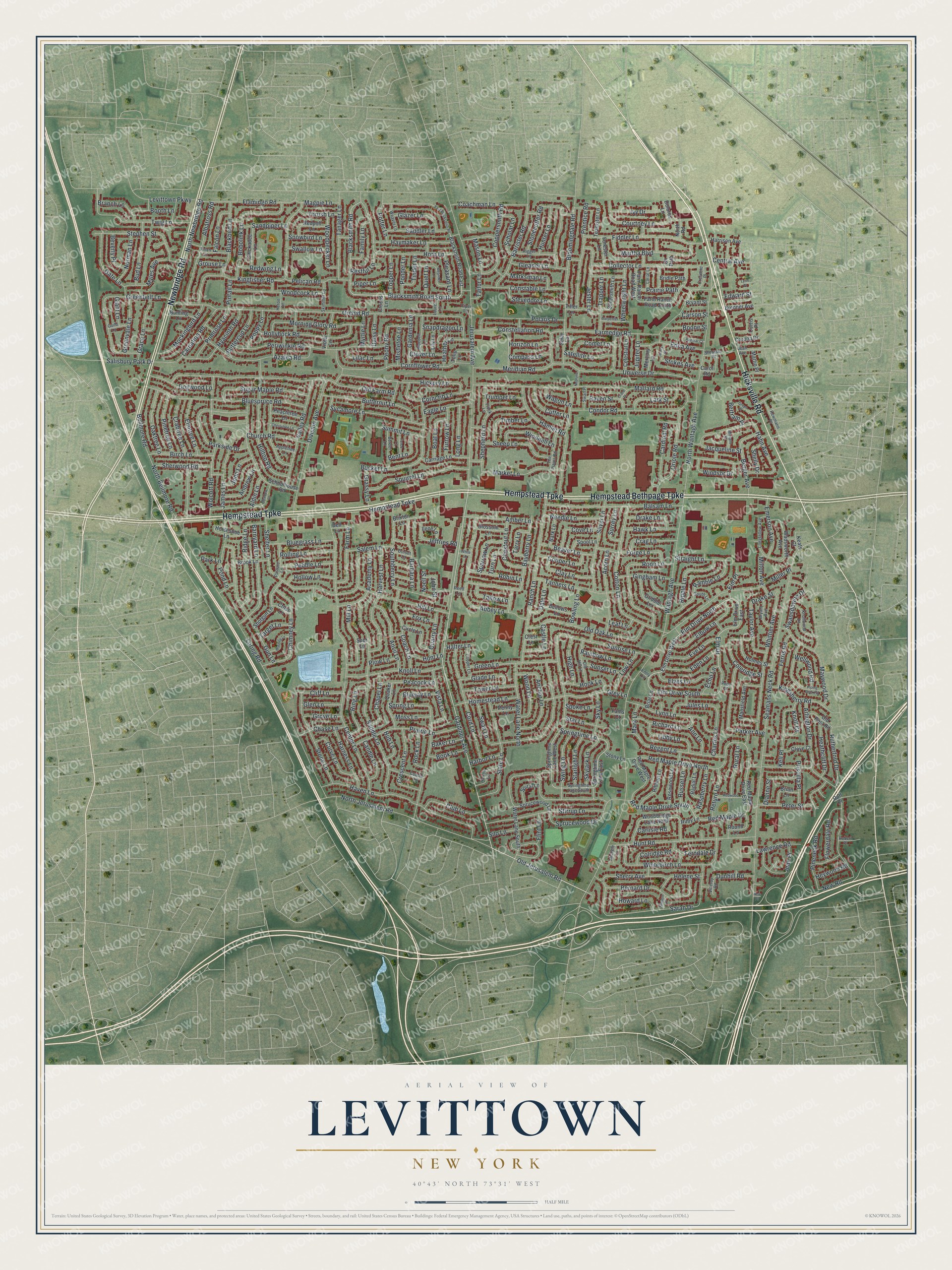 Watermarked full-map preview of Levittown, New York