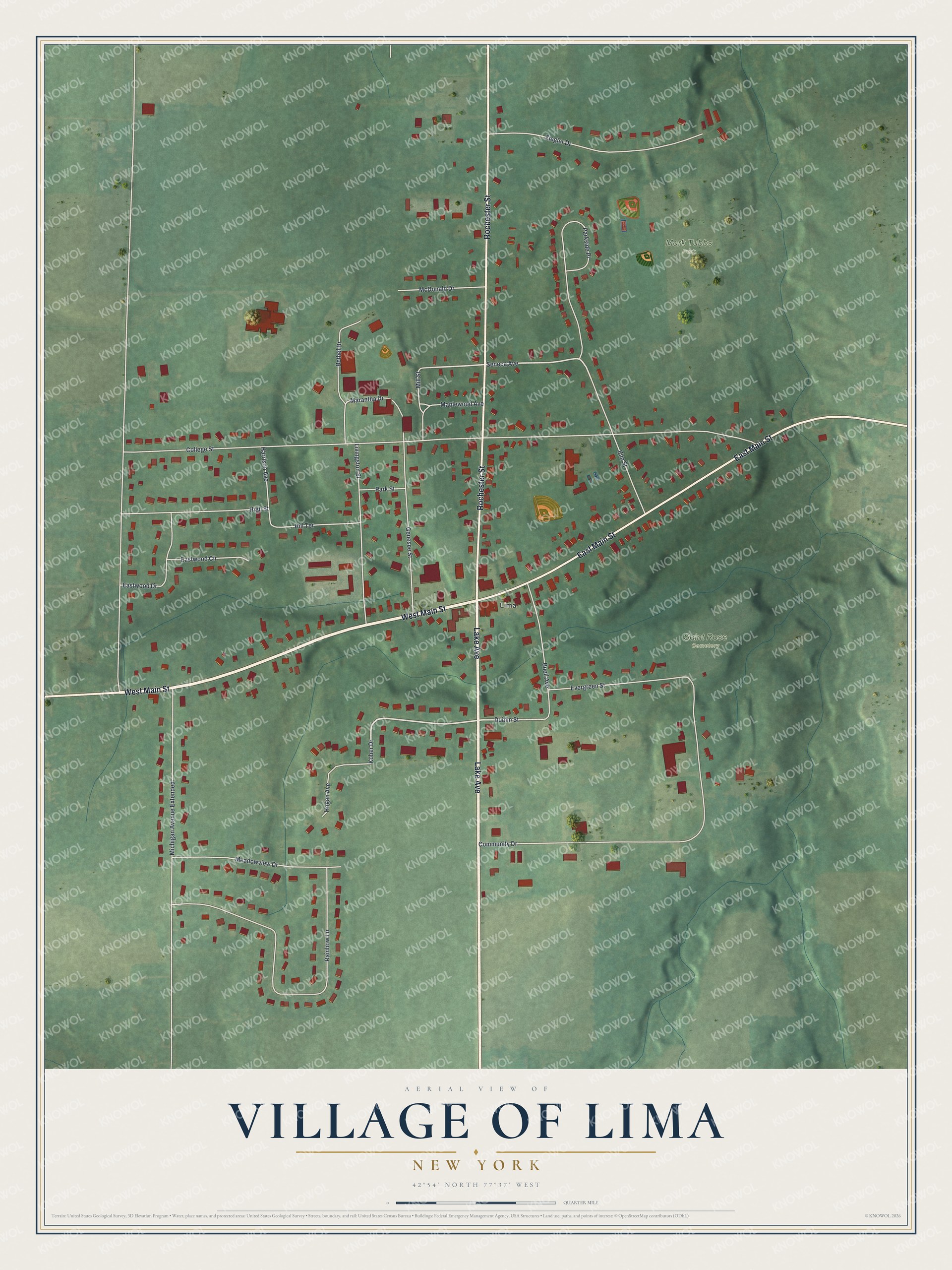 Watermarked full-map preview of Lima, New York