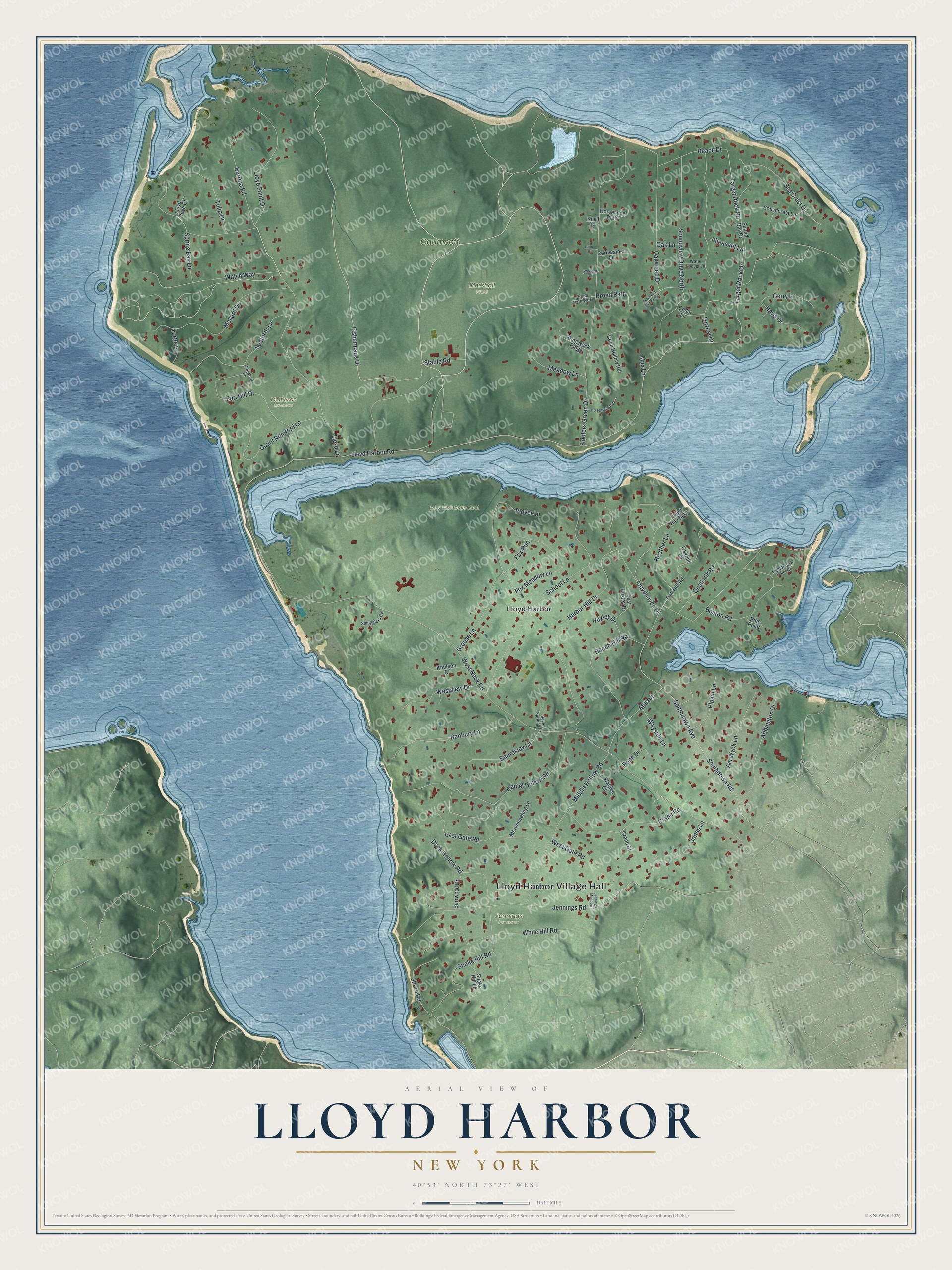 Watermarked full-map preview of Lloyd Harbor, New York