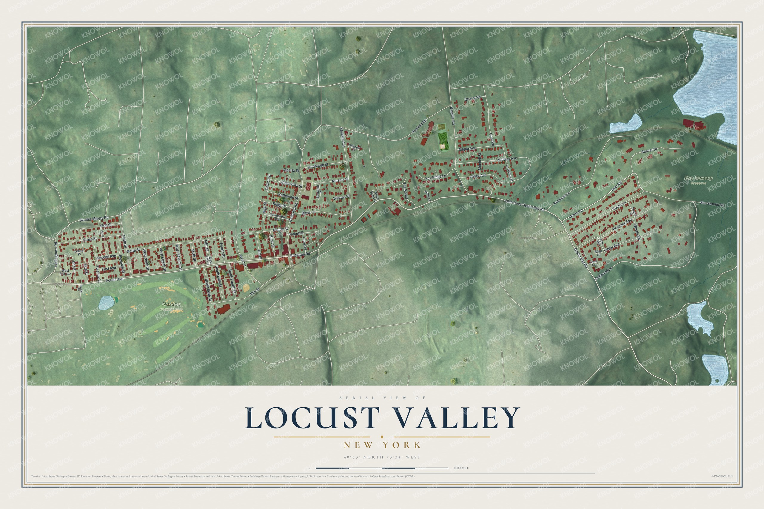 Watermarked full-map preview of Locust Valley, New York