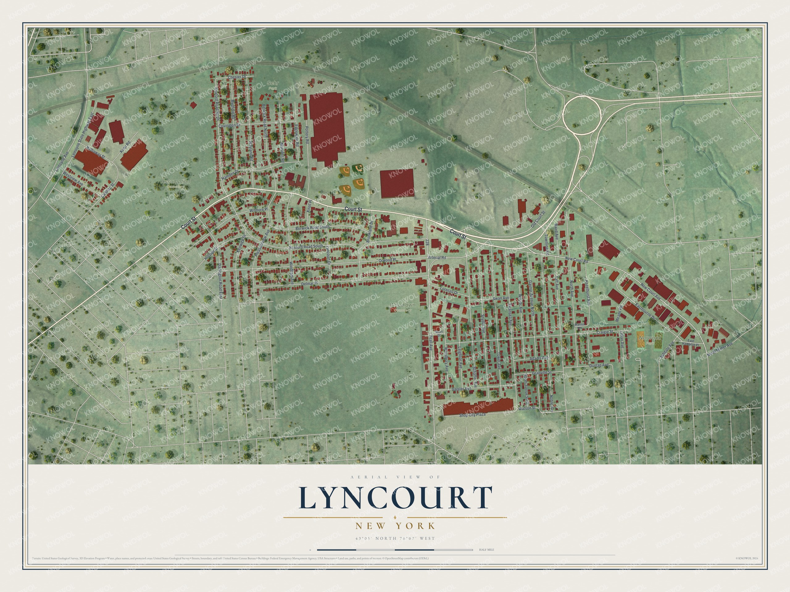 Watermarked full-map preview of Lyncourt, New York