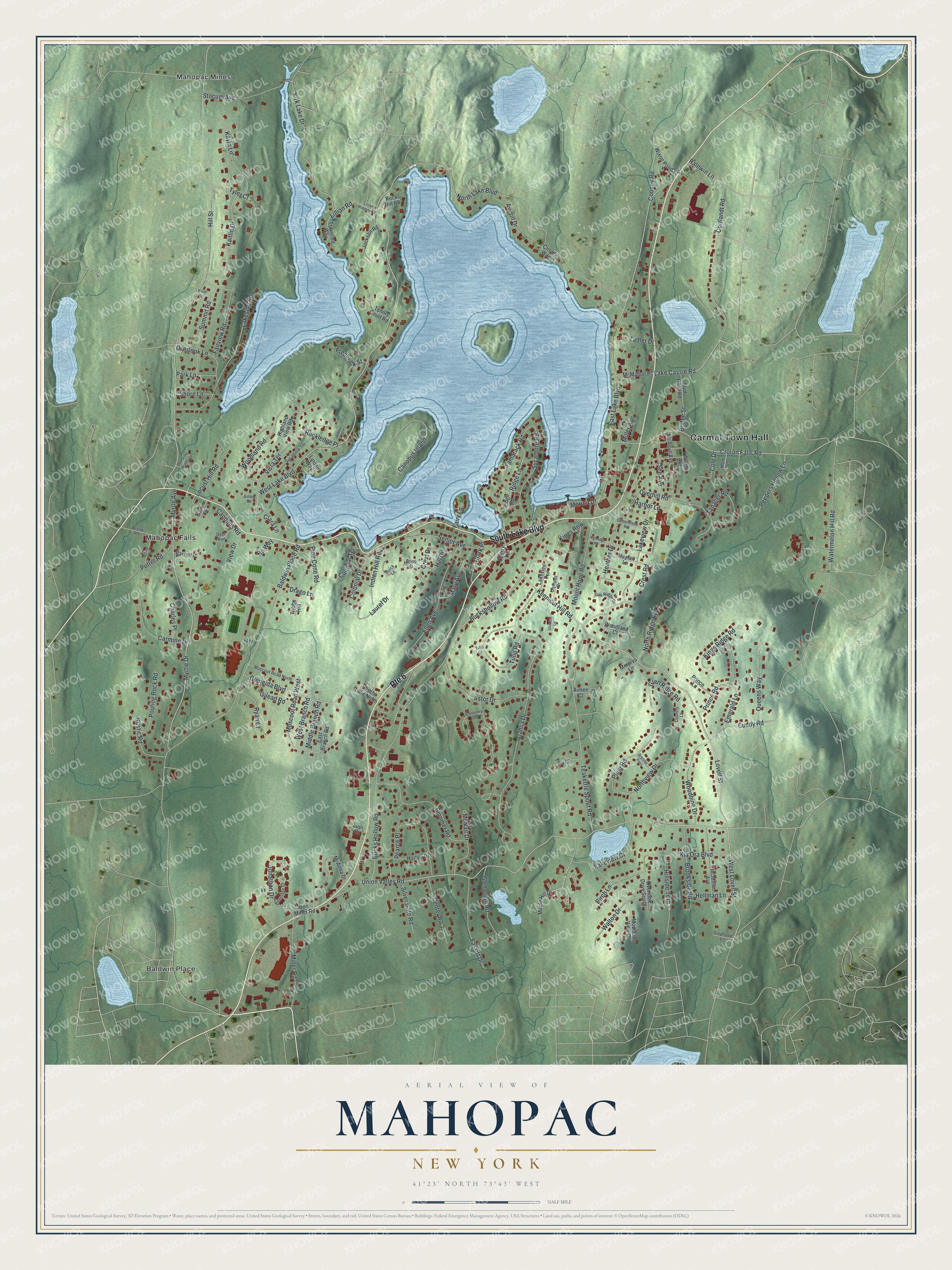 Watermarked full-map preview of Mahopac, New York