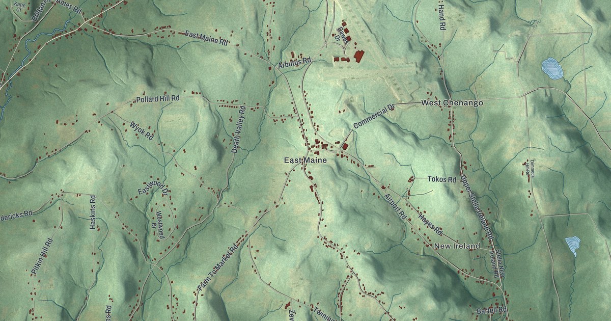 Map of Maine, New York