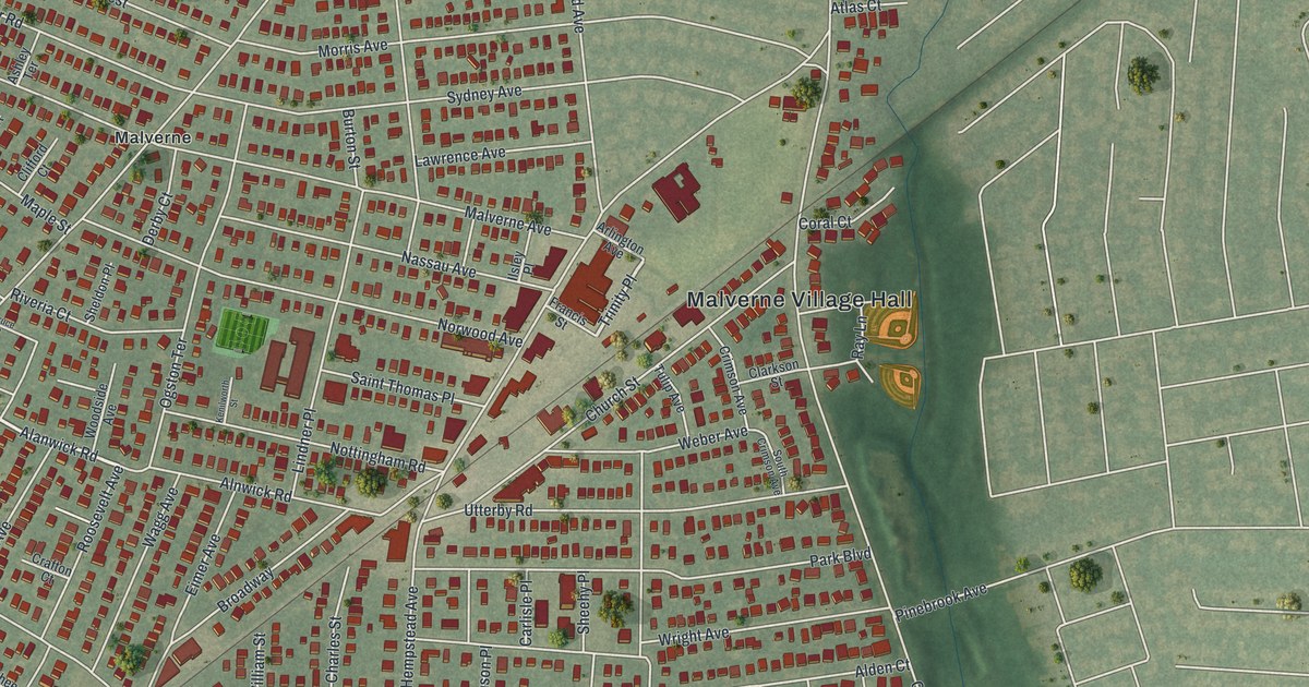 Map of Malverne, New York