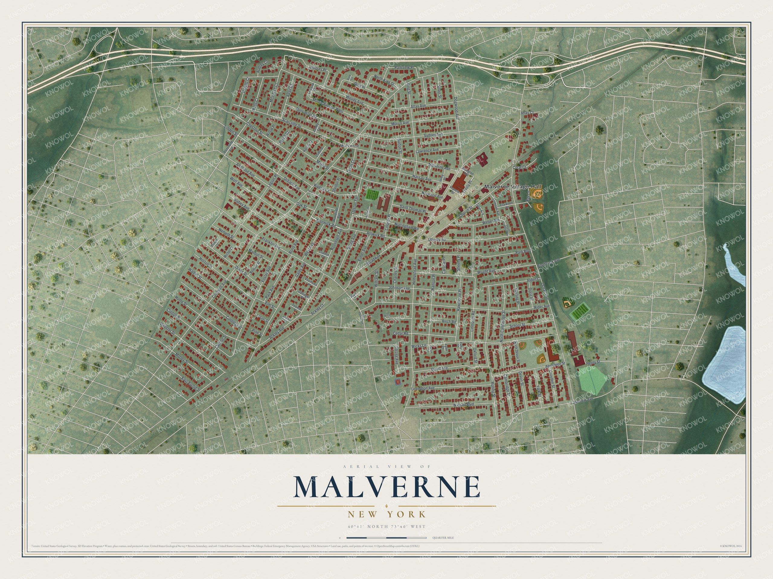 Watermarked full-map preview of Malverne, New York