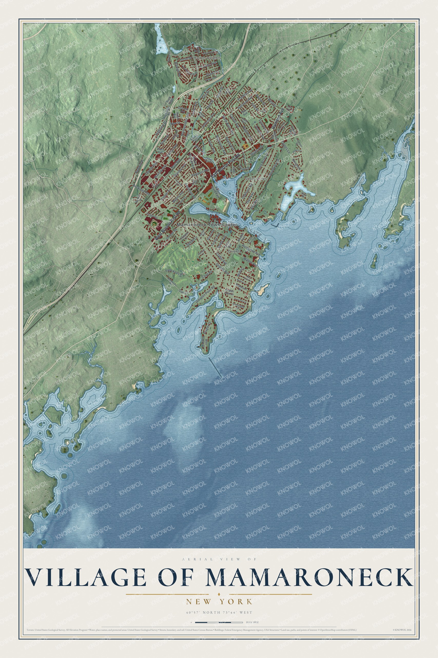 Watermarked full-map preview of Mamaroneck, New York