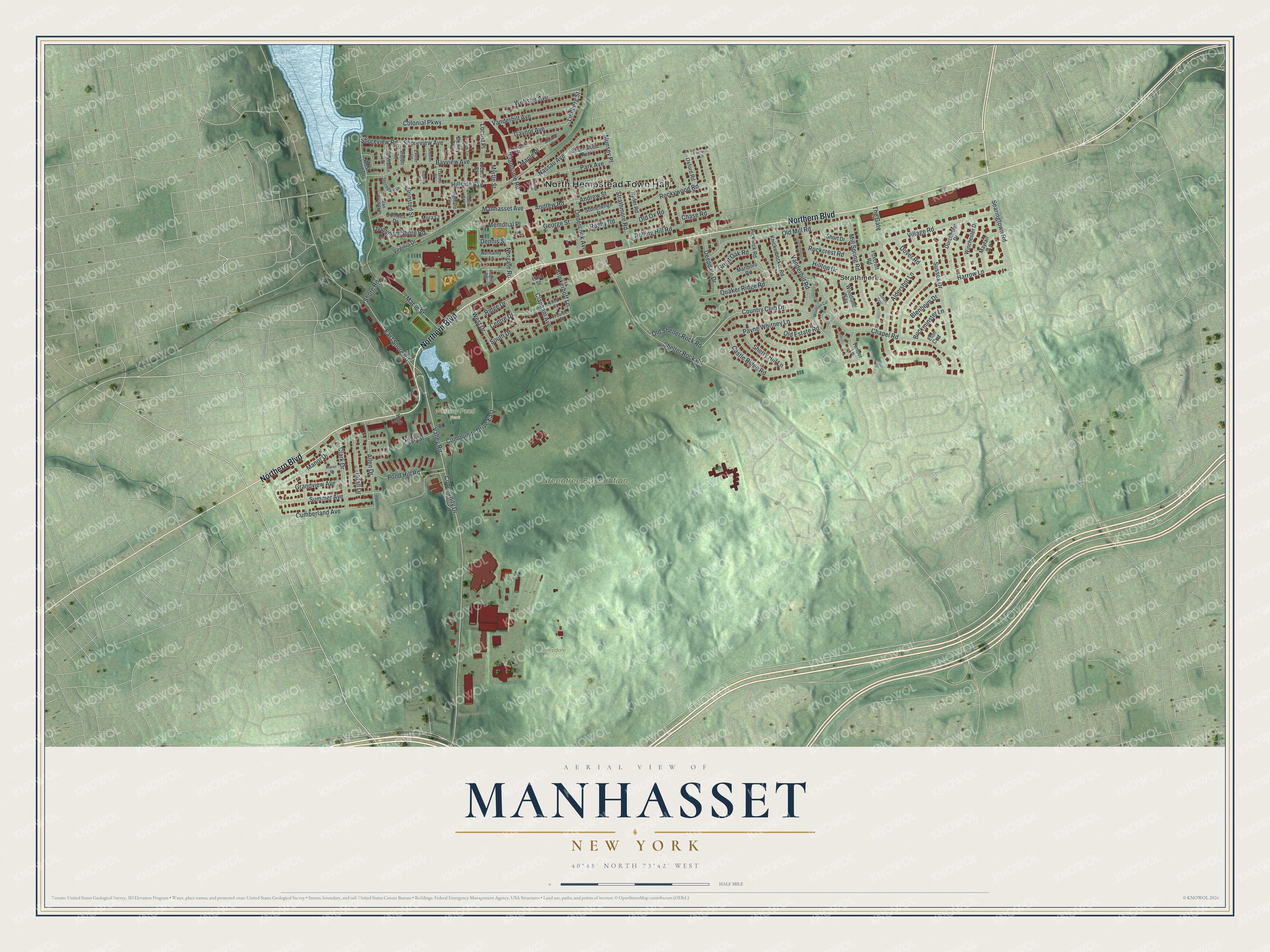Watermarked full-map preview of Manhasset, New York