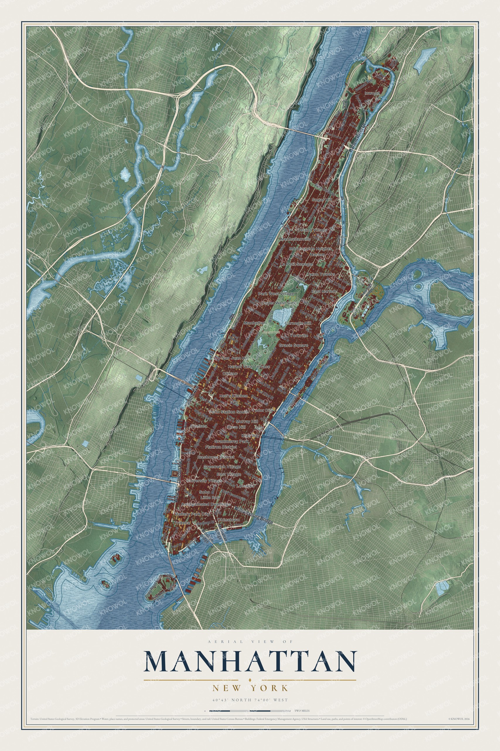 Watermarked full-map preview of Manhattan, New York