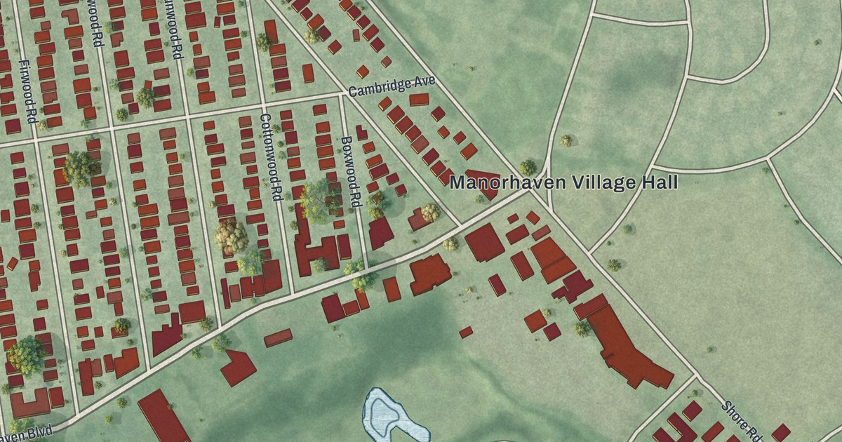 Map of Manorhaven, New York