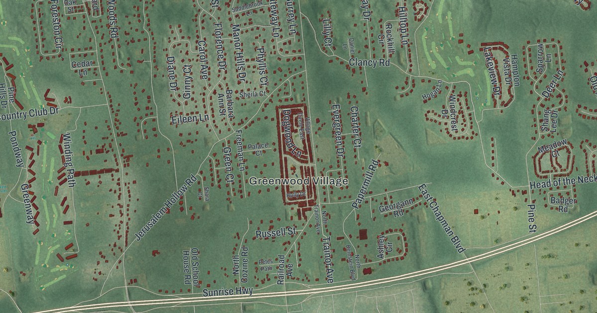 Map of Manorville, New York