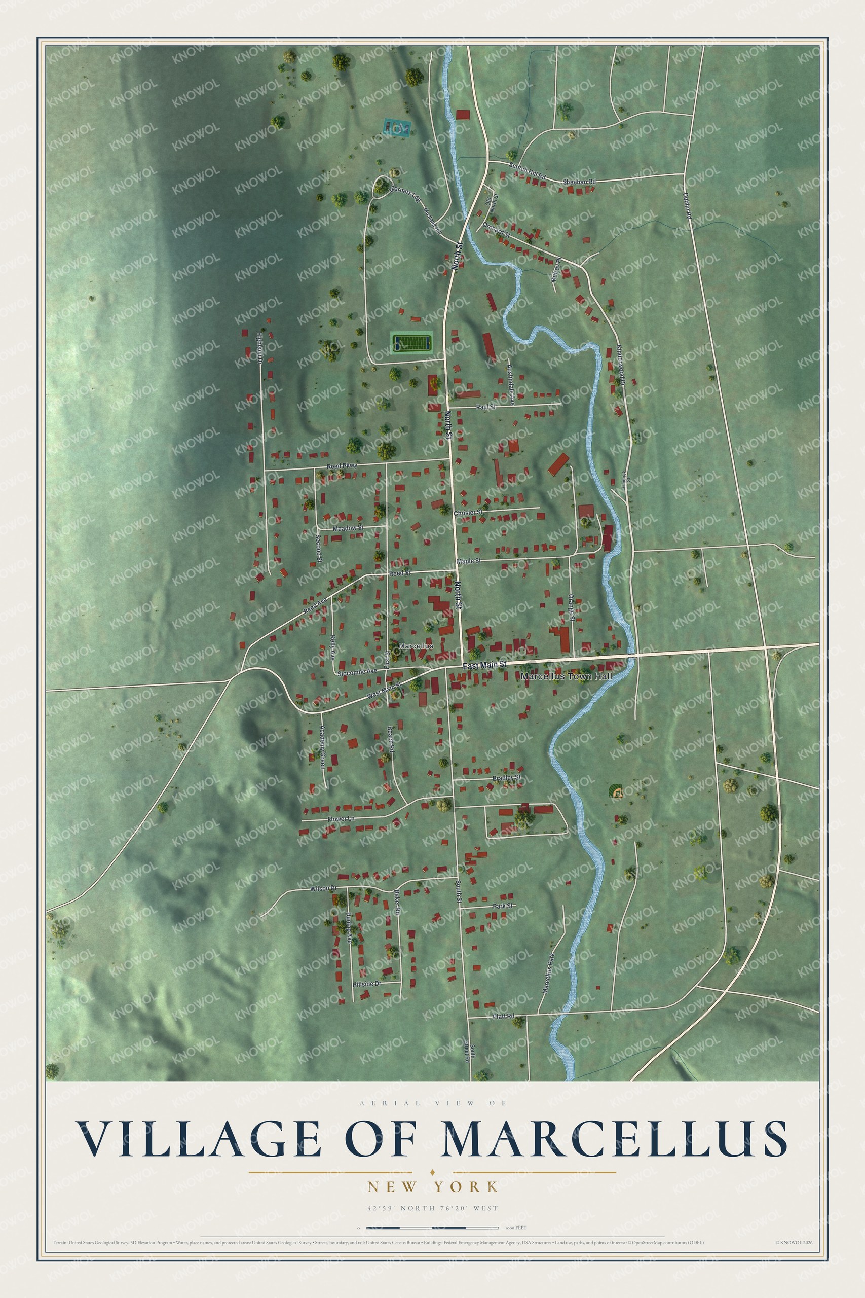 Watermarked full-map preview of Marcellus, New York