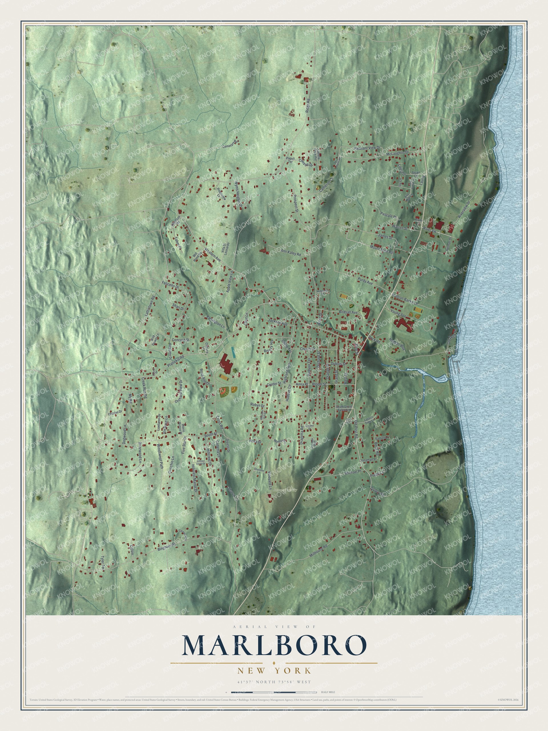 Watermarked full-map preview of Marlboro, New York