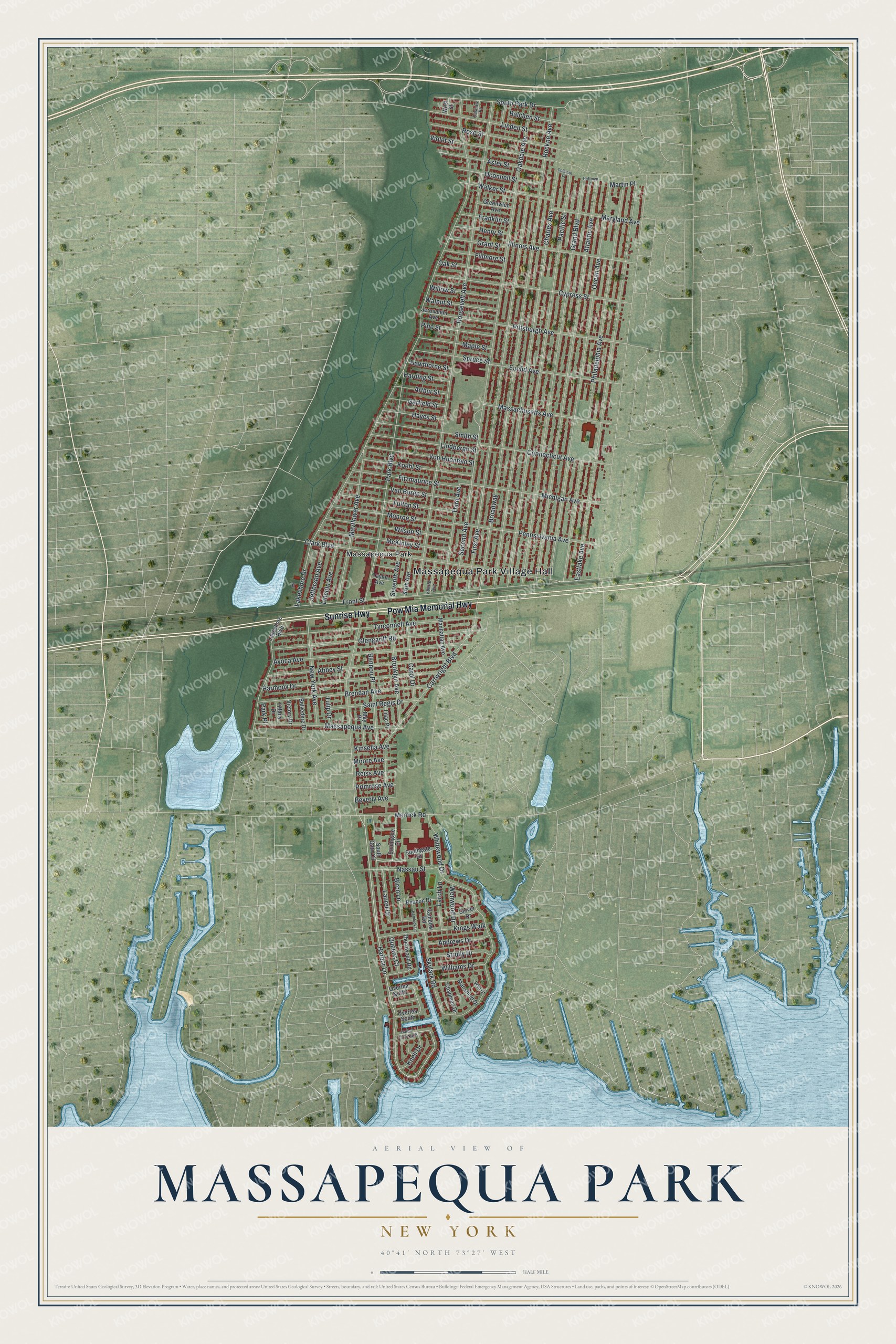 Watermarked full-map preview of Massapequa Park, New York