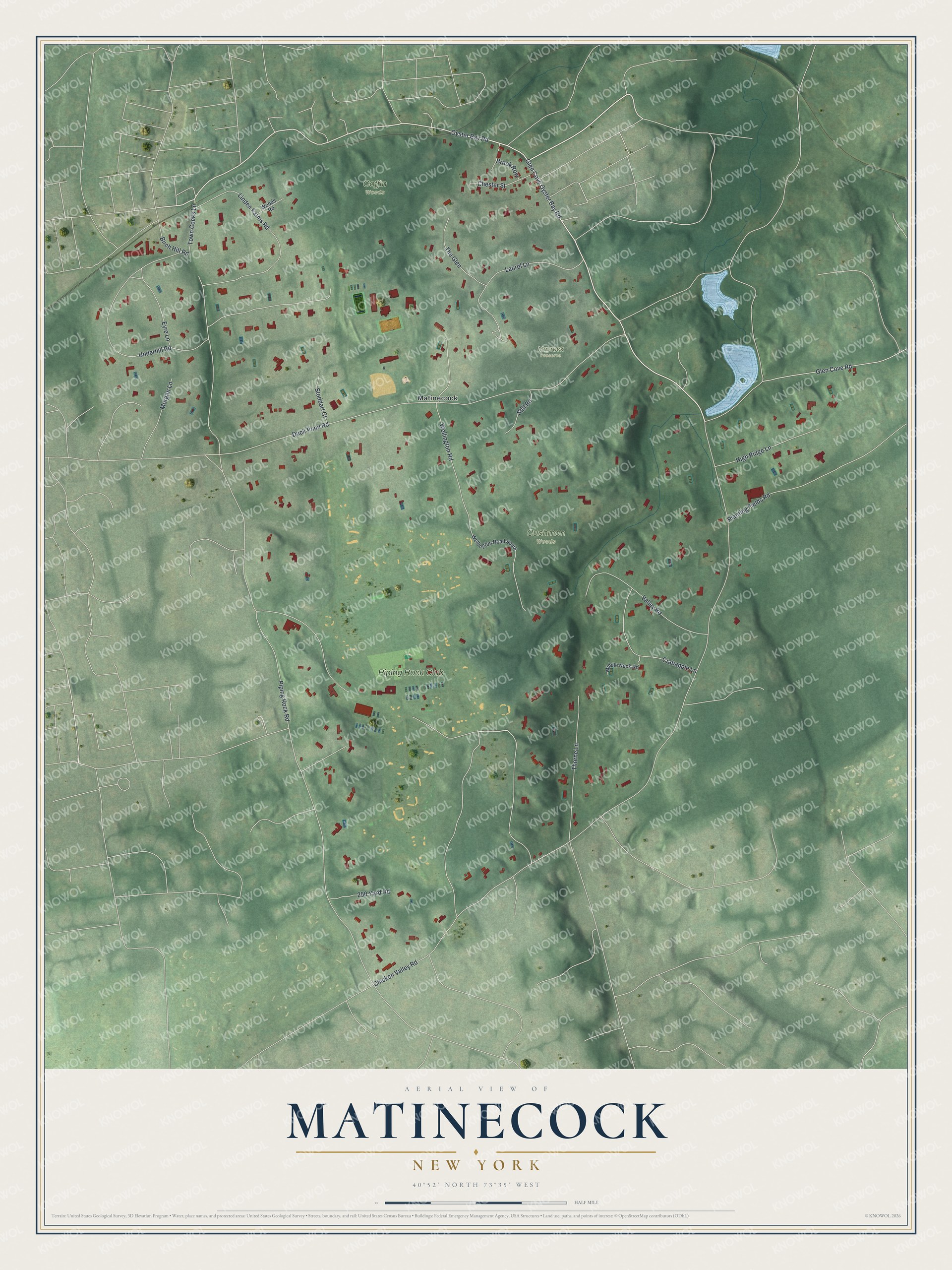 Watermarked full-map preview of Matinecock, New York
