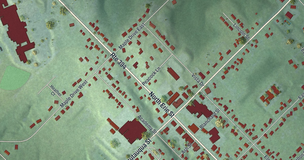 Map of Mayville, New York