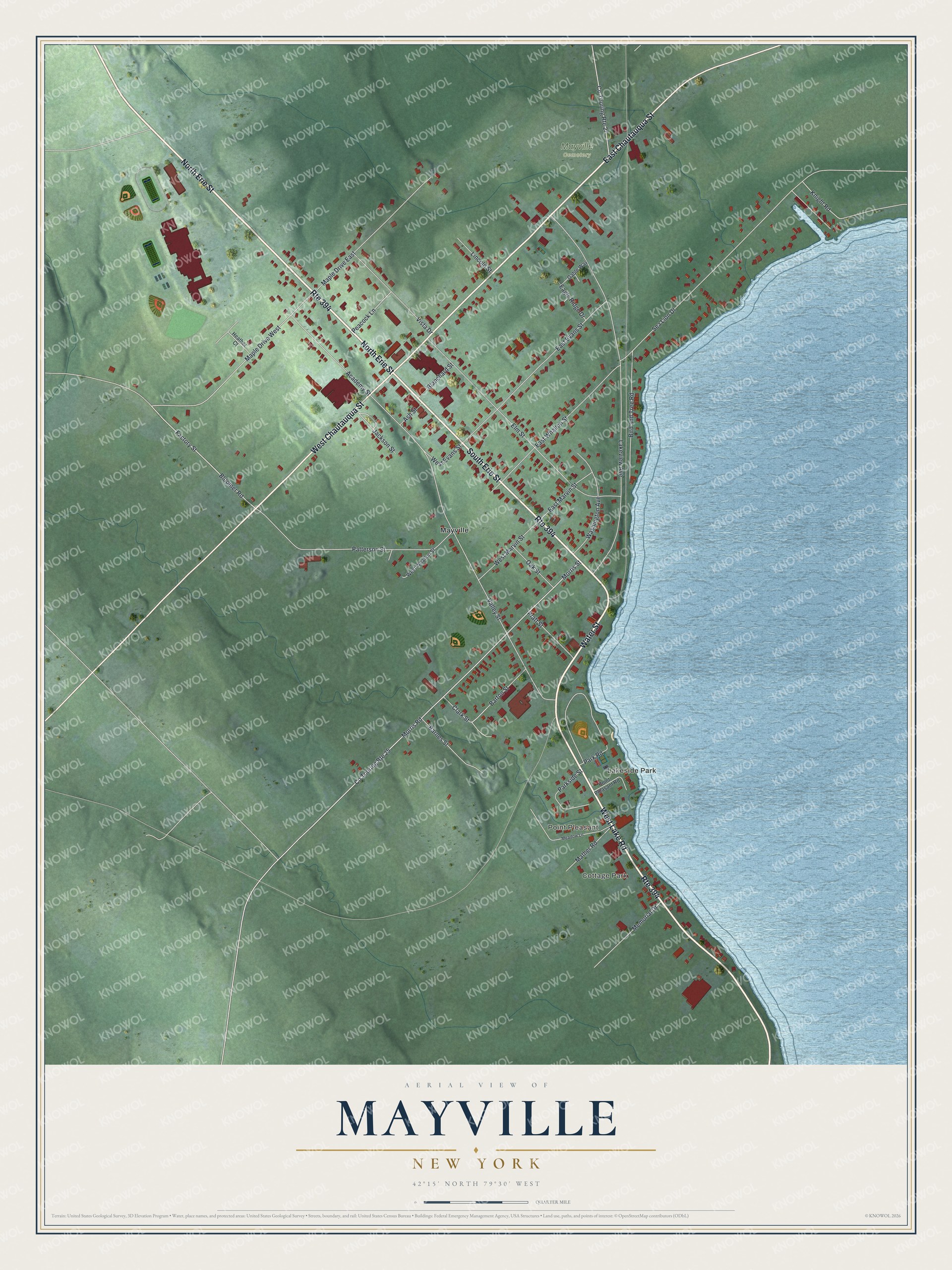Watermarked full-map preview of Mayville, New York