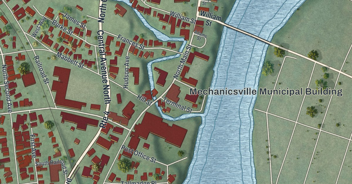 Map of Mechanicville, New York