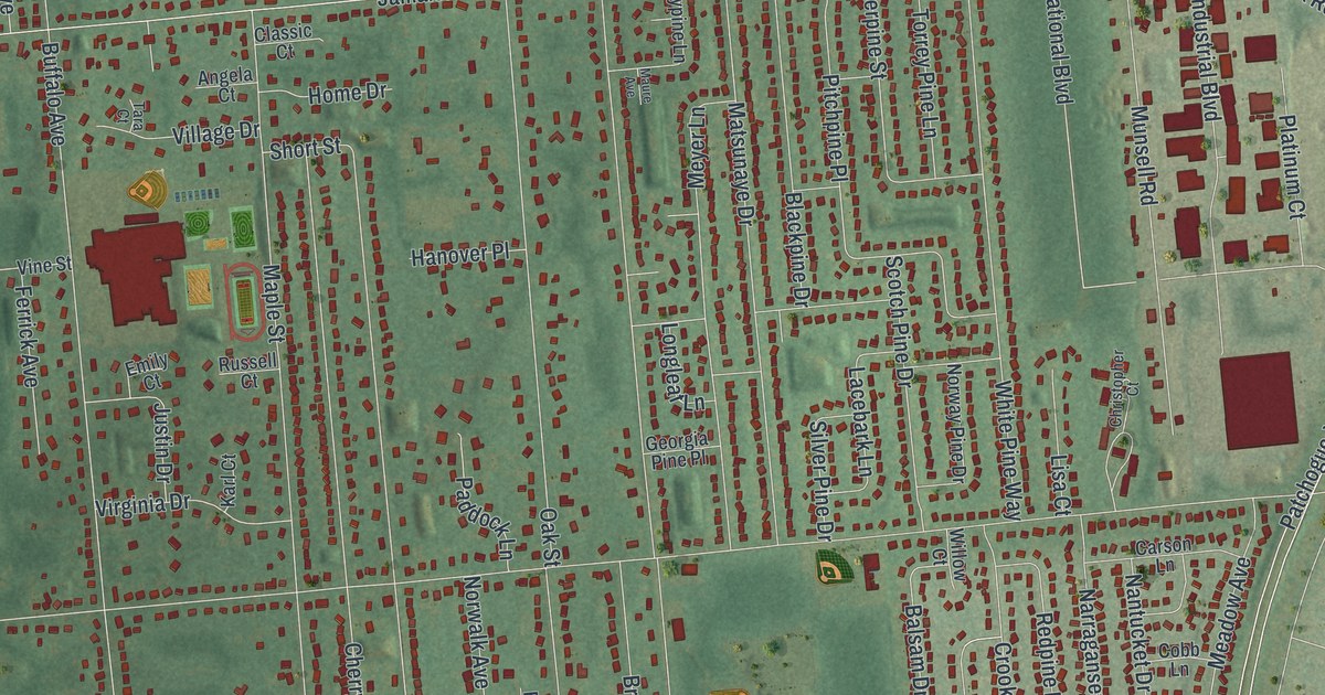 Map of Medford, New York