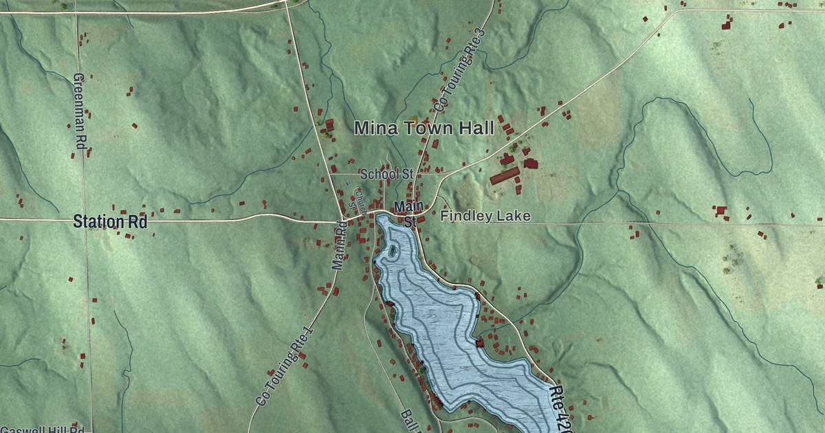 Map of Mina, New York