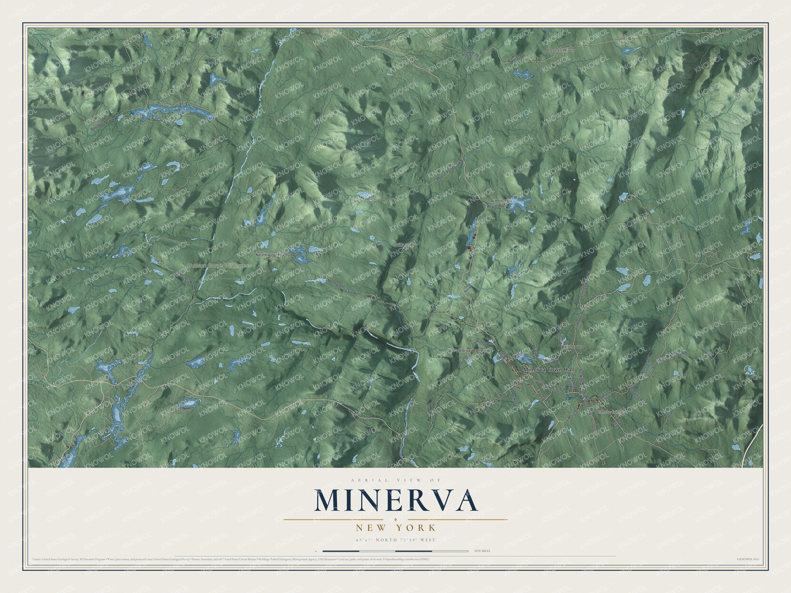 Watermarked full-map preview of Minerva, New York