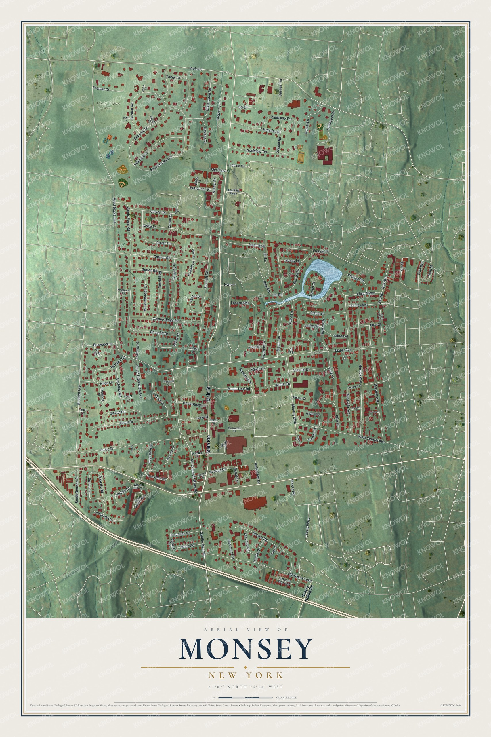 Watermarked full-map preview of Monsey, New York