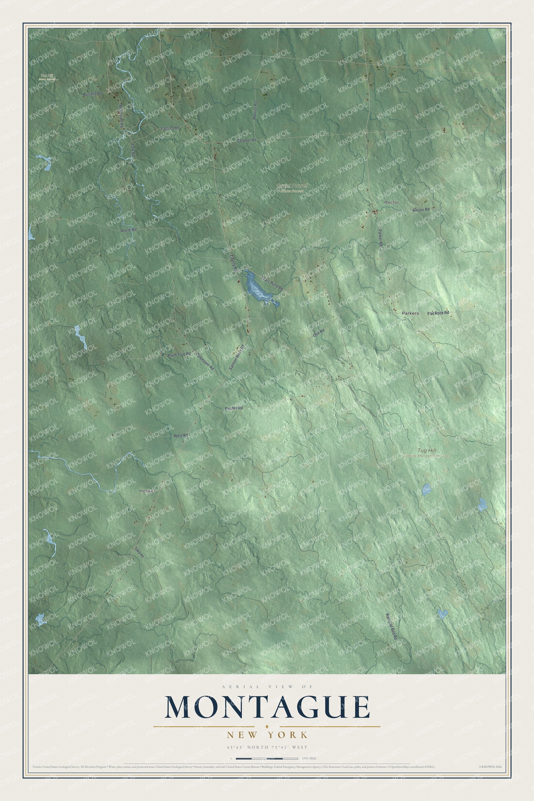 Watermarked full-map preview of Montague, New York