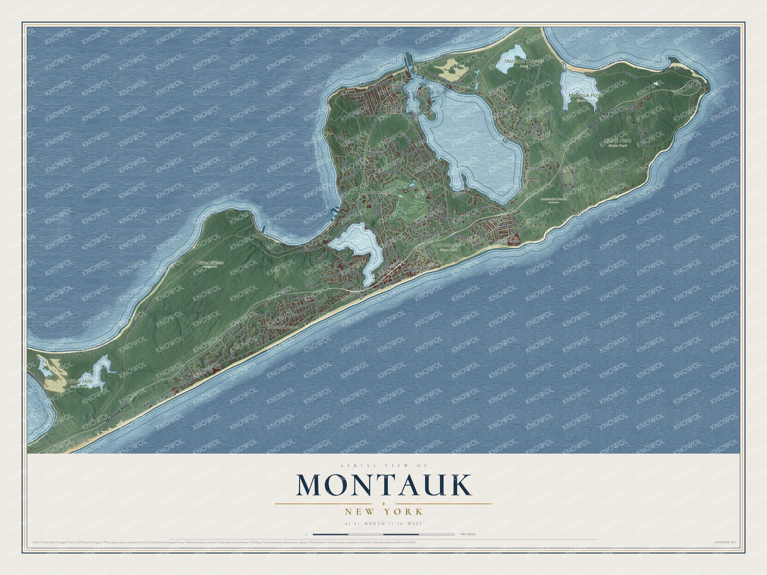 Watermarked full-map preview of Montauk, New York