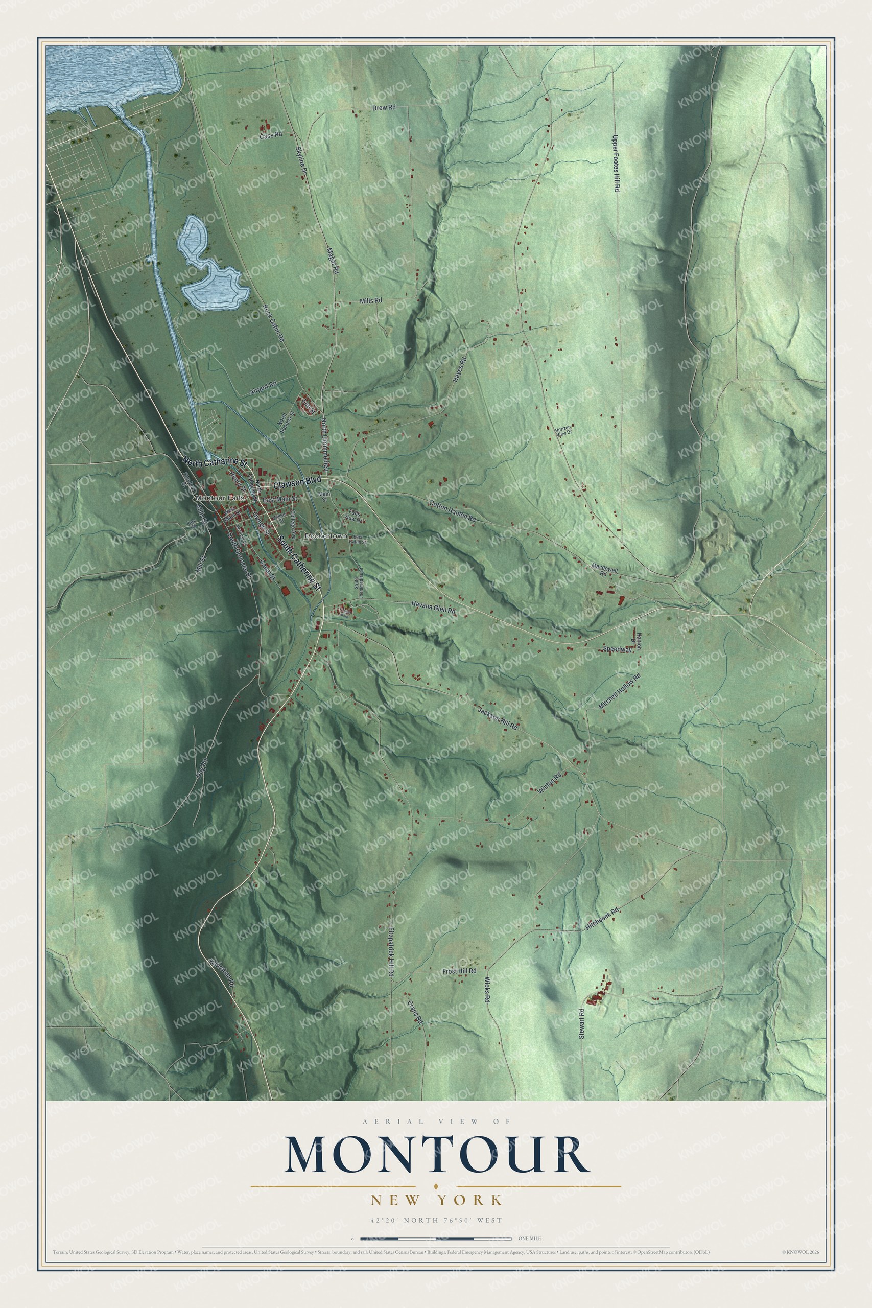 Watermarked full-map preview of Montour, New York