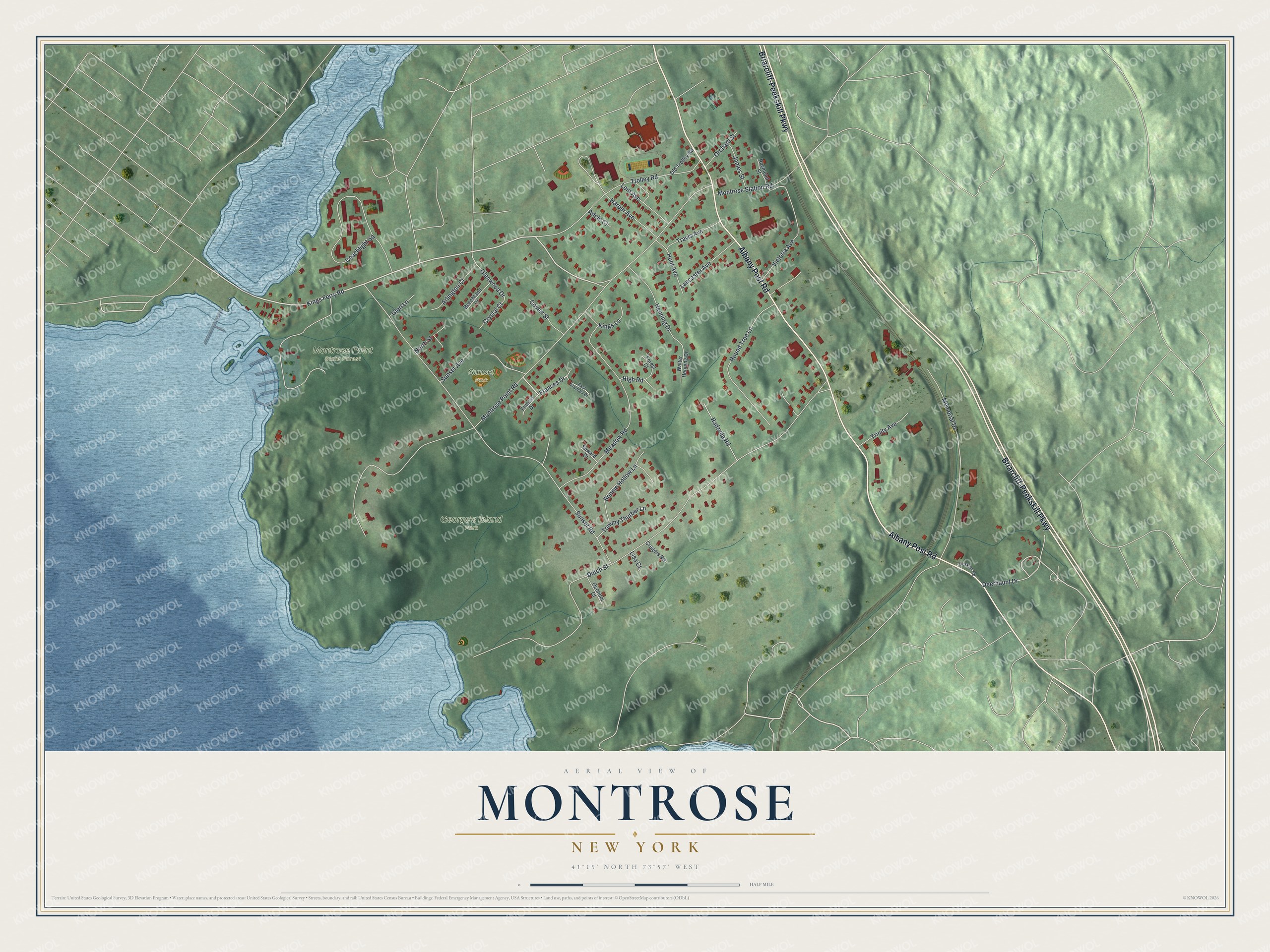 Watermarked full-map preview of Montrose, New York