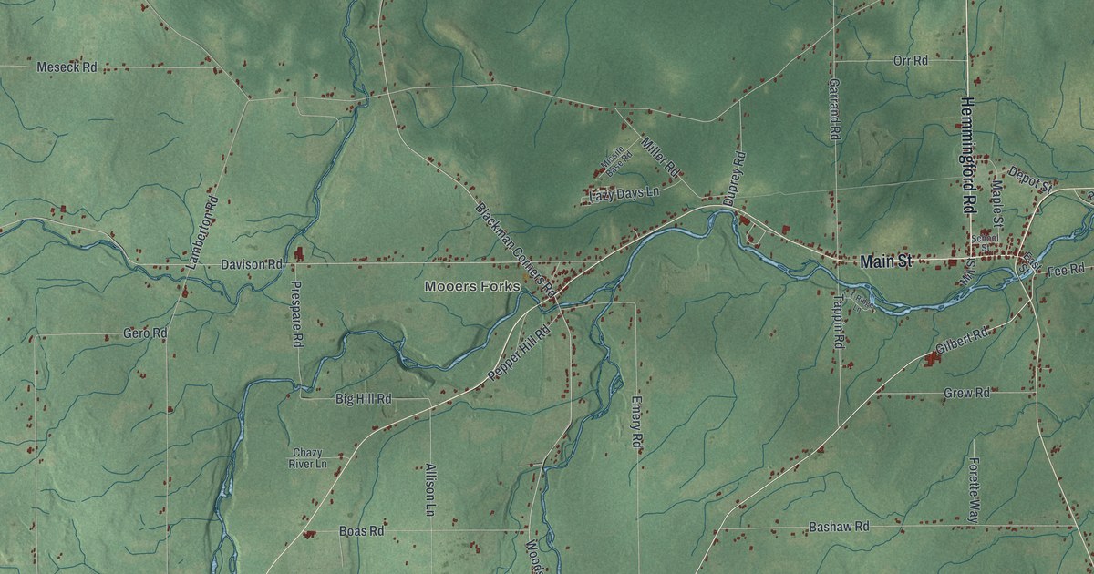 Map of Mooers, New York