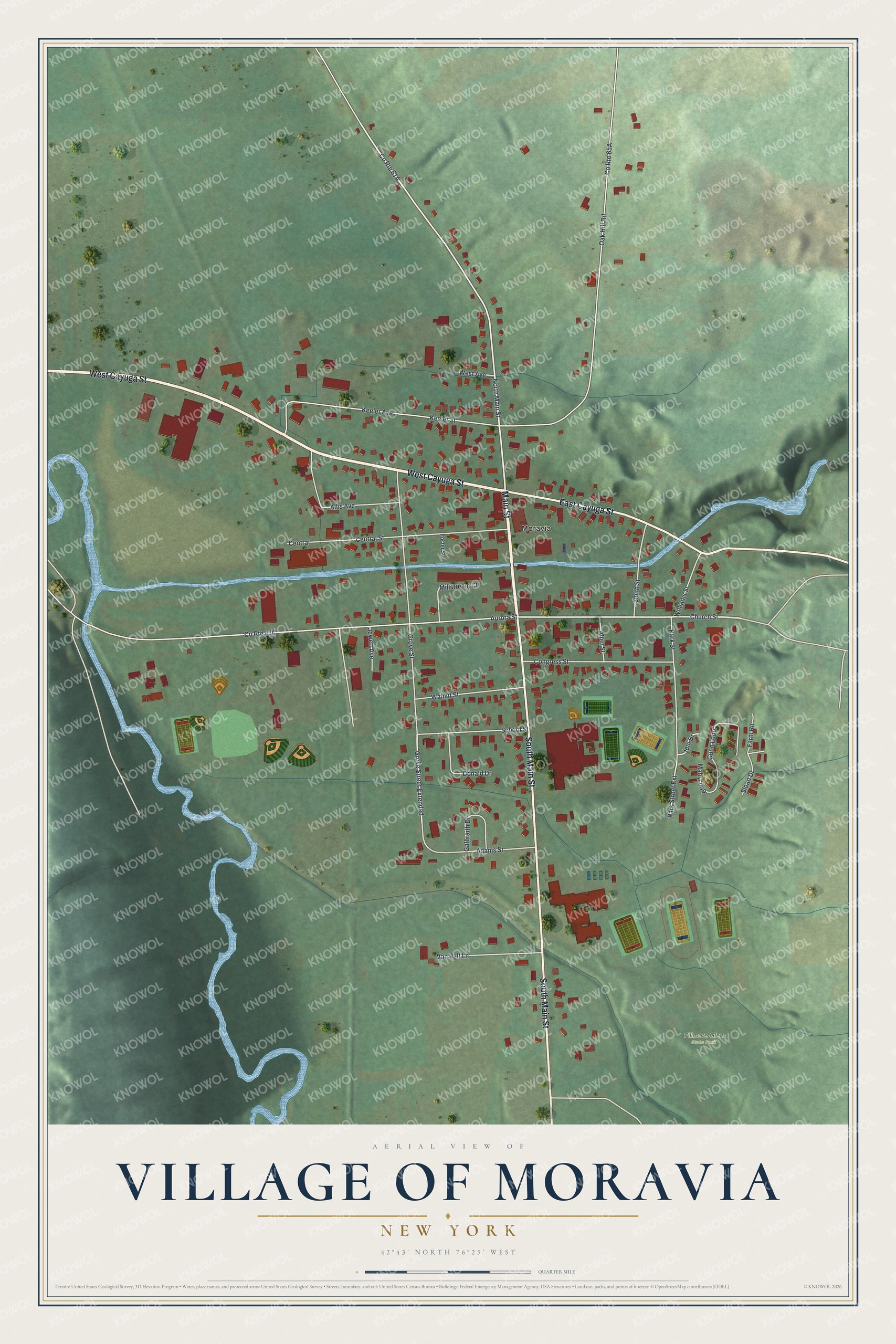 Watermarked full-map preview of Moravia, New York