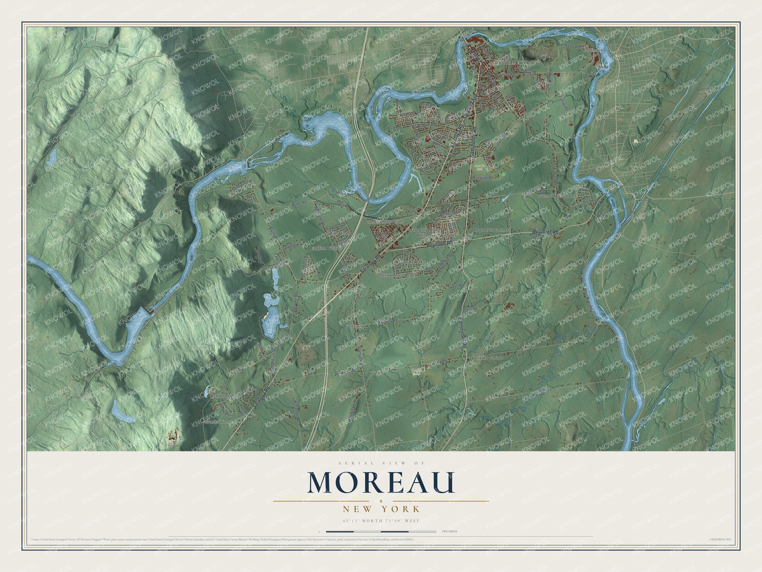 Watermarked full-map preview of Moreau, New York