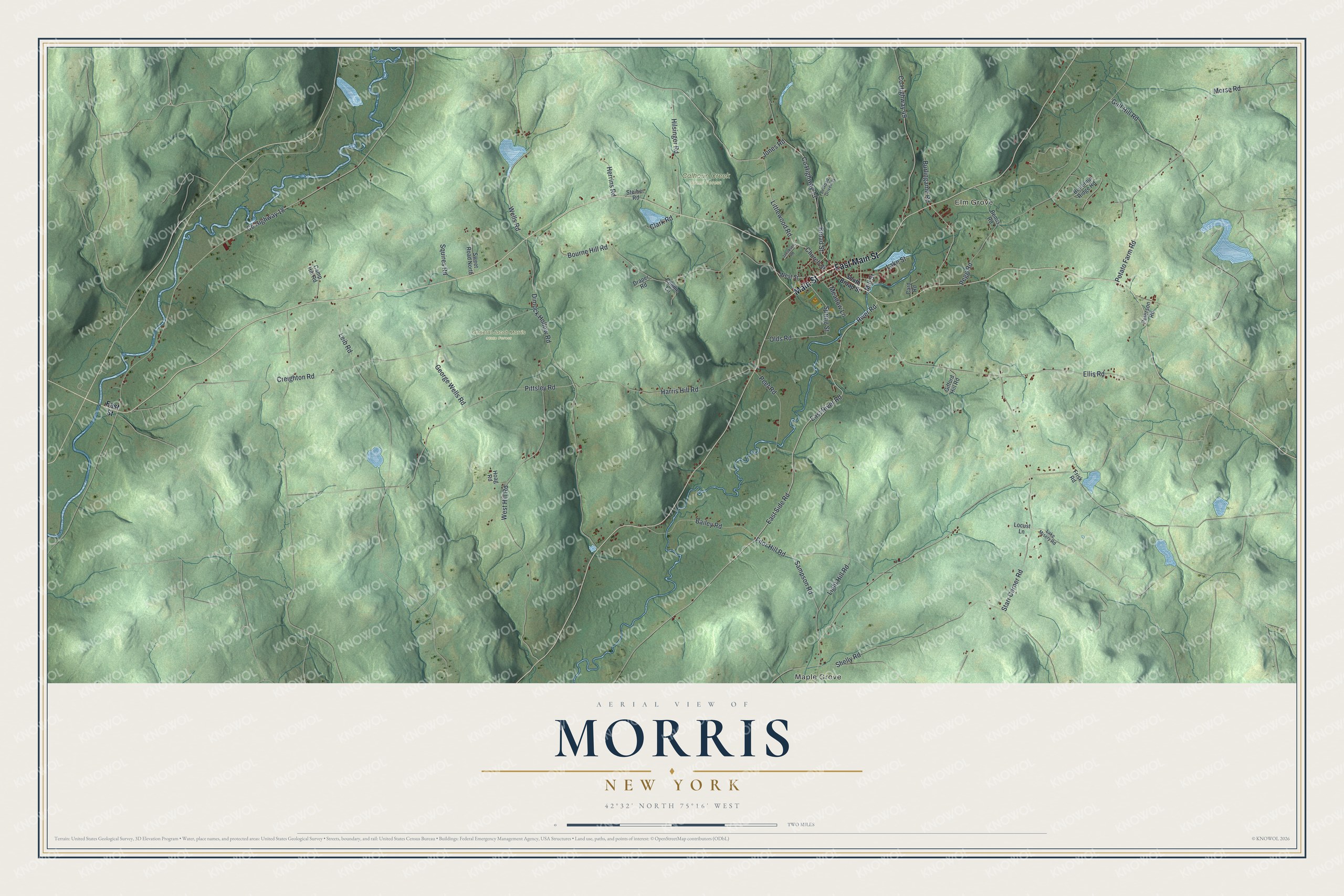 Watermarked full-map preview of Morris, New York