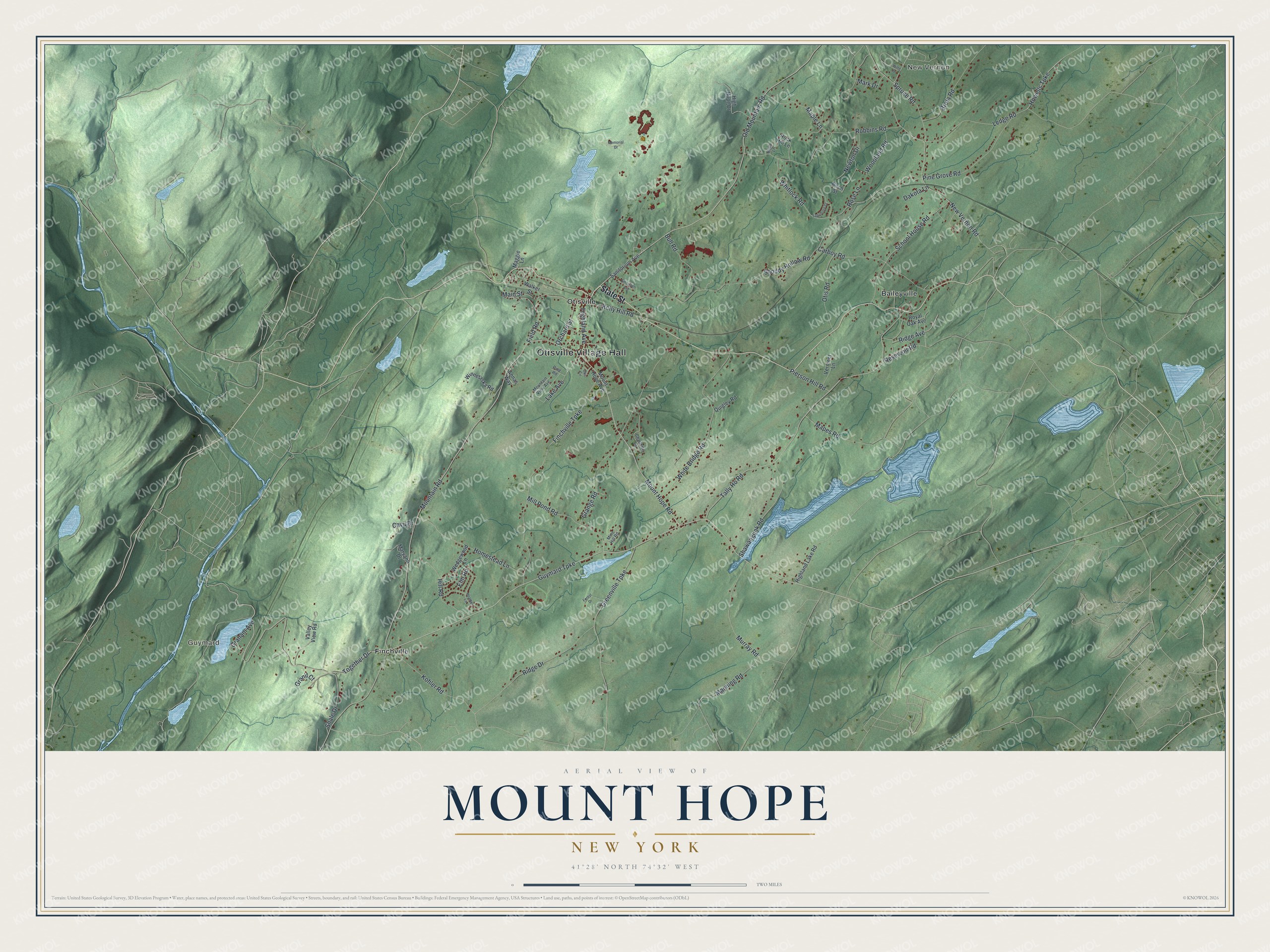 Watermarked full-map preview of Mount Hope, New York