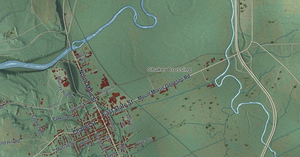 Map of Mount Morris, New York